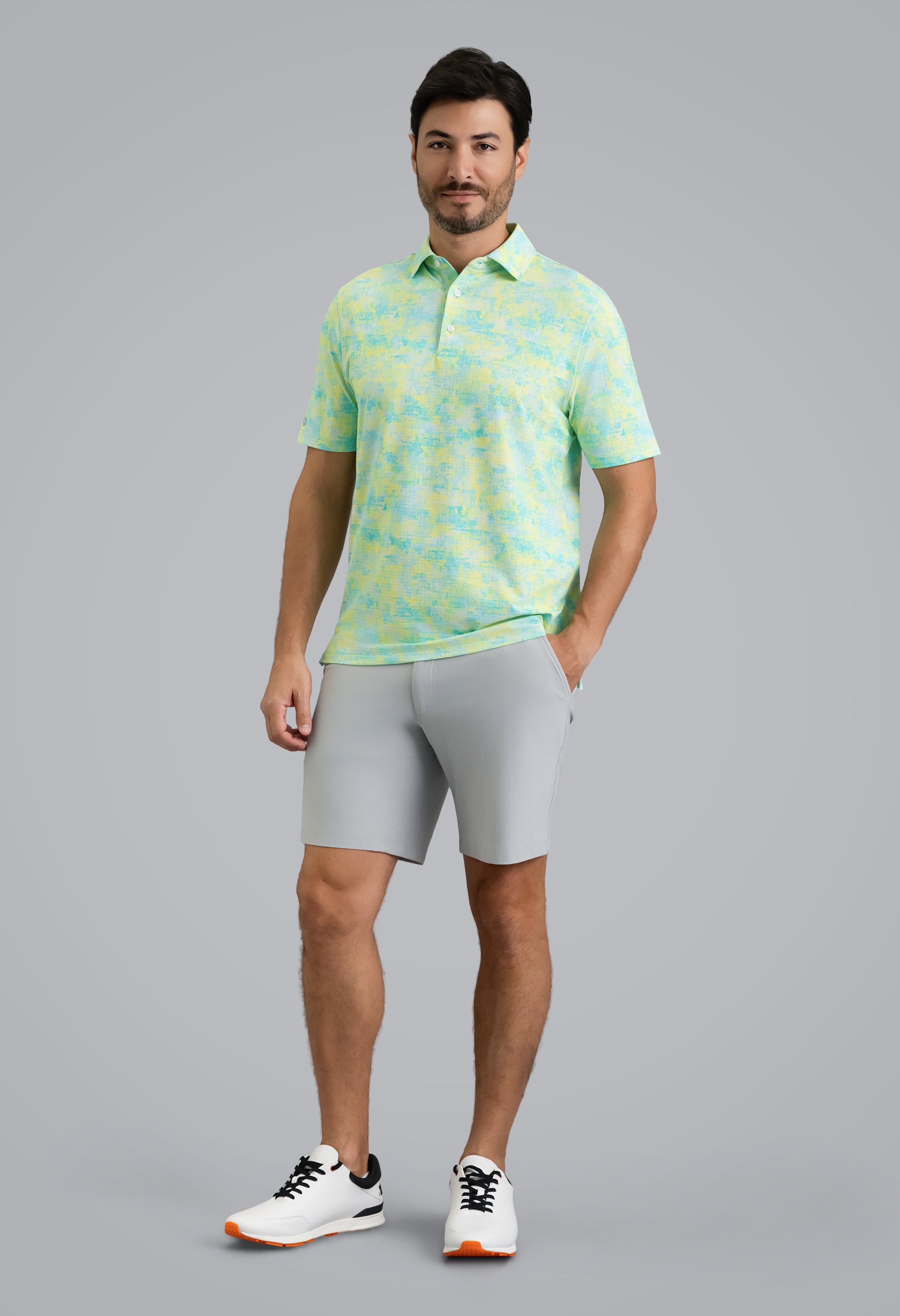 IBKÜL - Kate Short Sleeve Polo - Color: Mint/Lemonade
