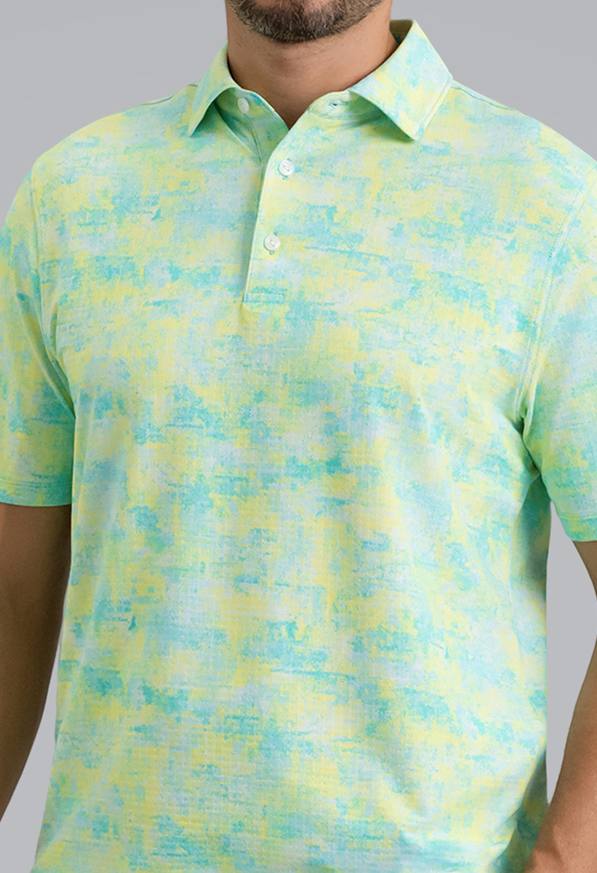 IBKÜL - Kate Short Sleeve Polo - Color: Mint/Lemonade