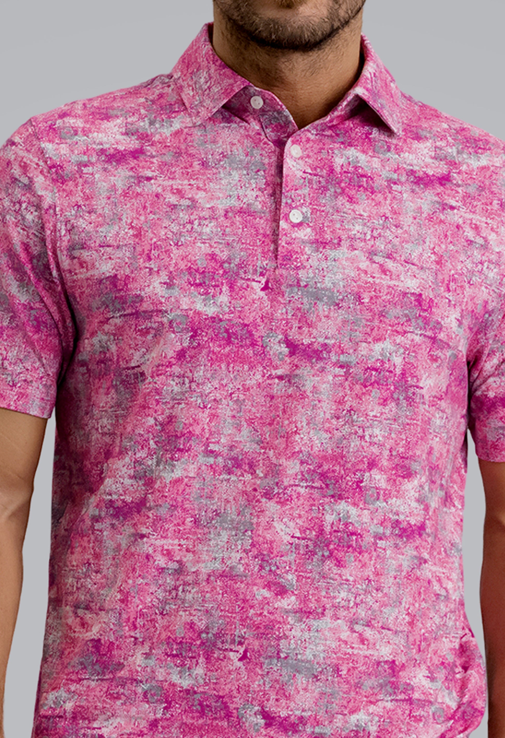 IBKÜL - Kate Short Sleeve Polo - Color: Platinum/Rose