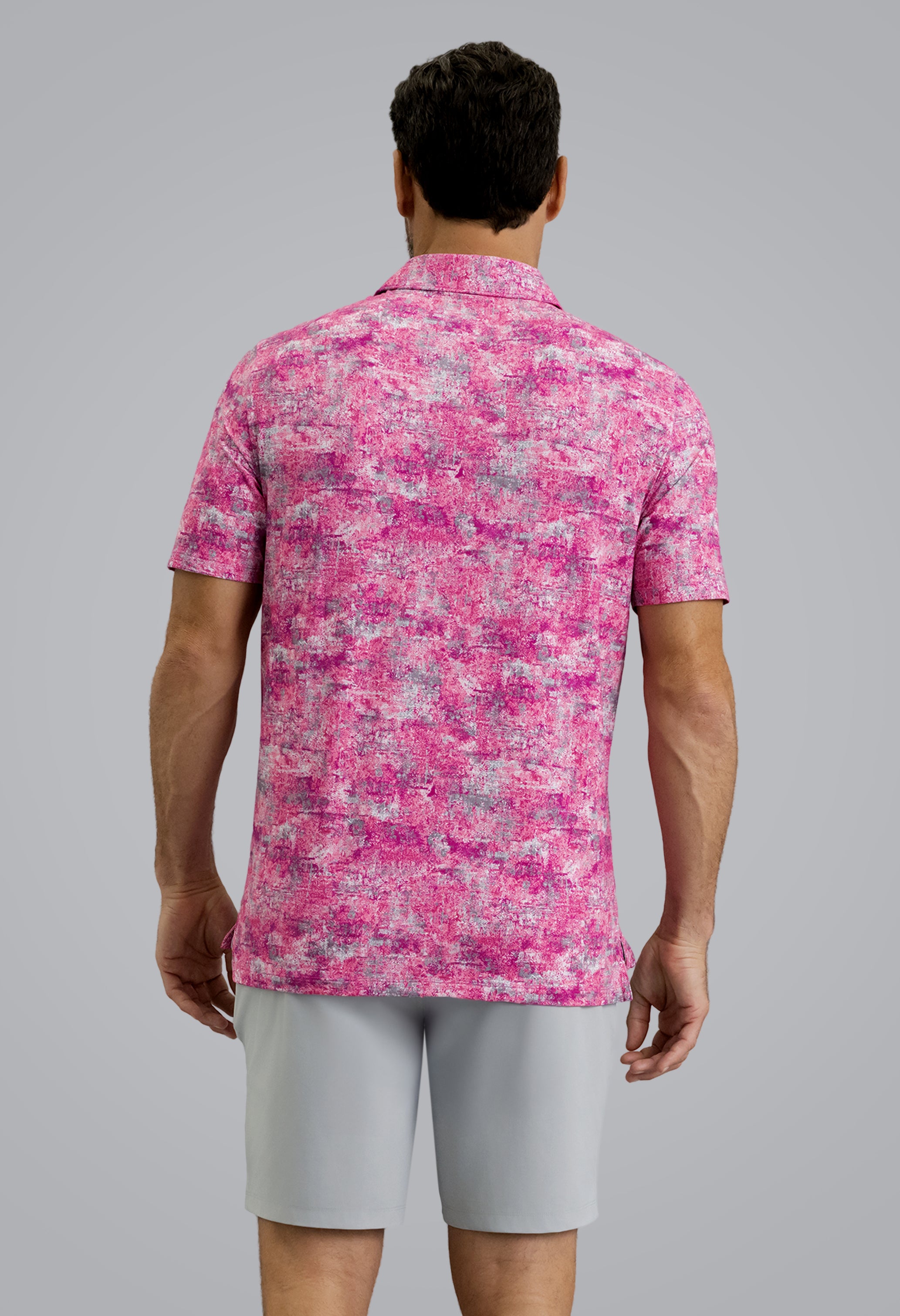 IBKÜL - Kate Short Sleeve Polo - Color: Platinum/Rose