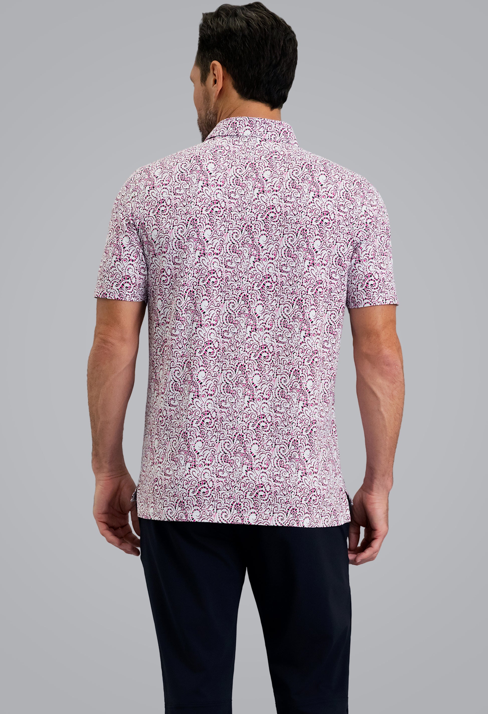 IBKÜL - Hazy Short Sleeve Polo - Color: Rose/Black
