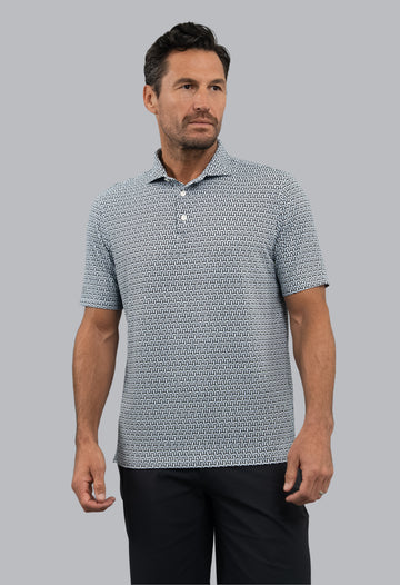 Hatched Short Sleeve Polo