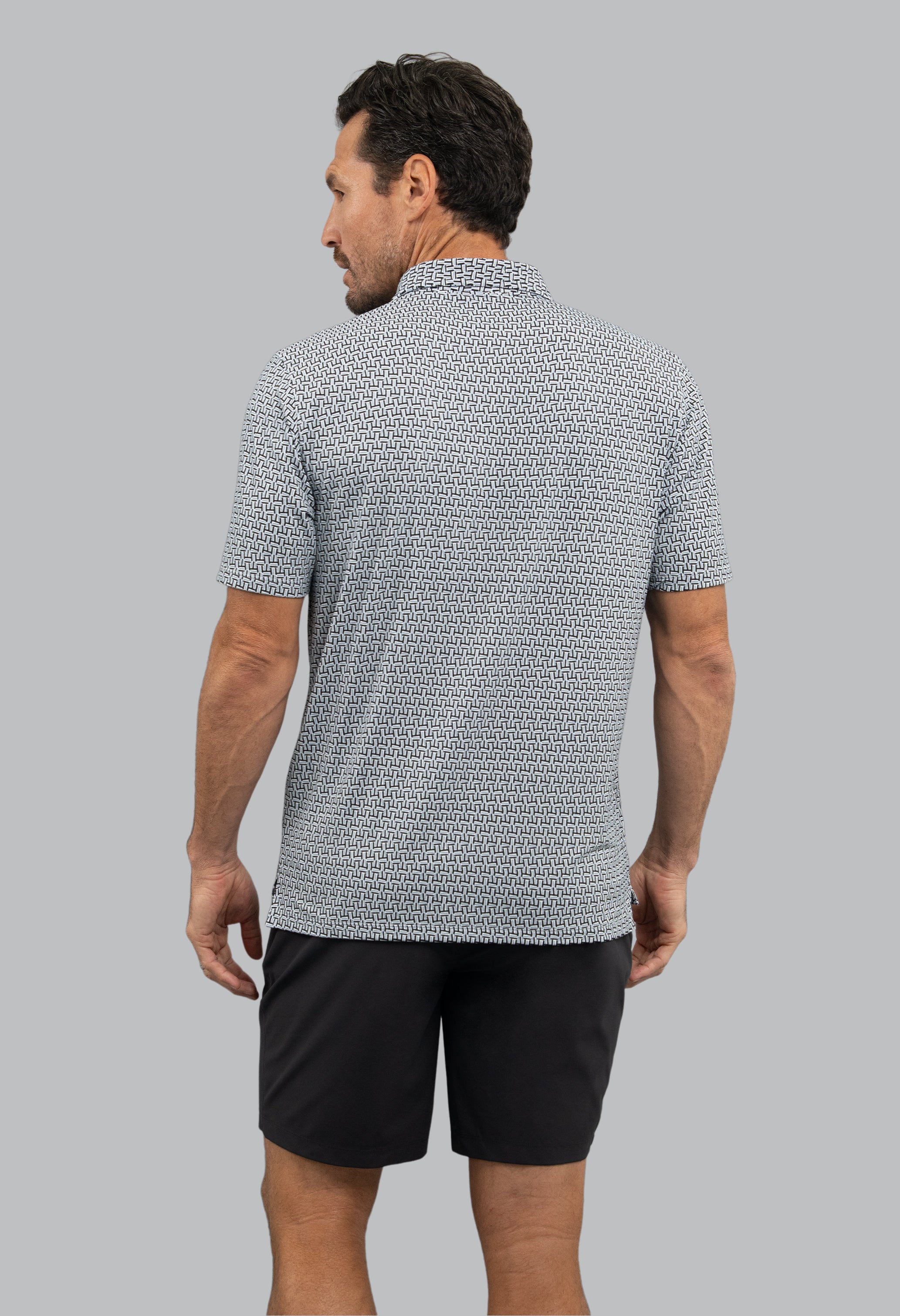 Hatched Short Sleeve Polo