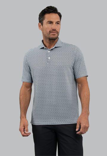 Hatched Short Sleeve Polo
