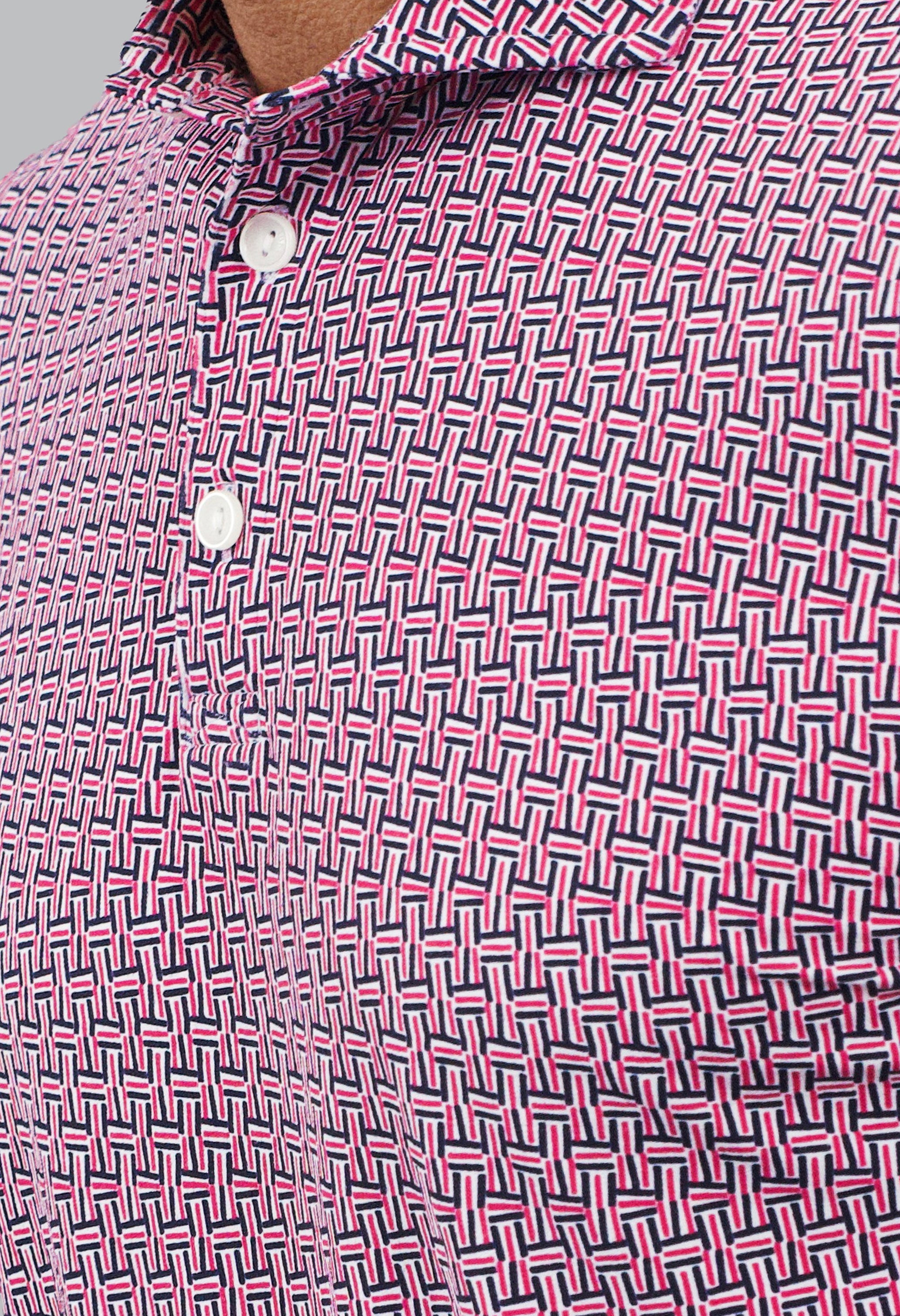 Hatched Short Sleeve Polo