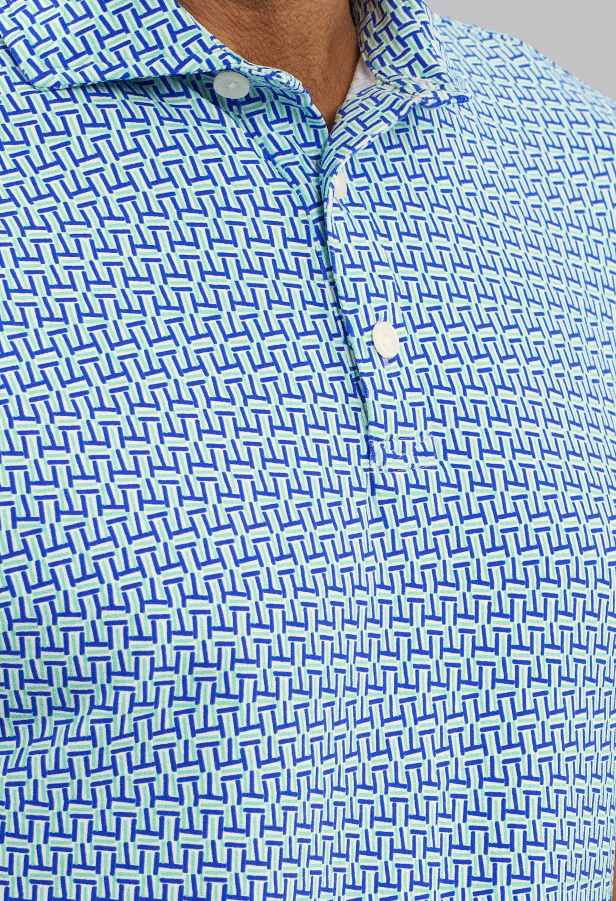 Hatched Short Sleeve Polo