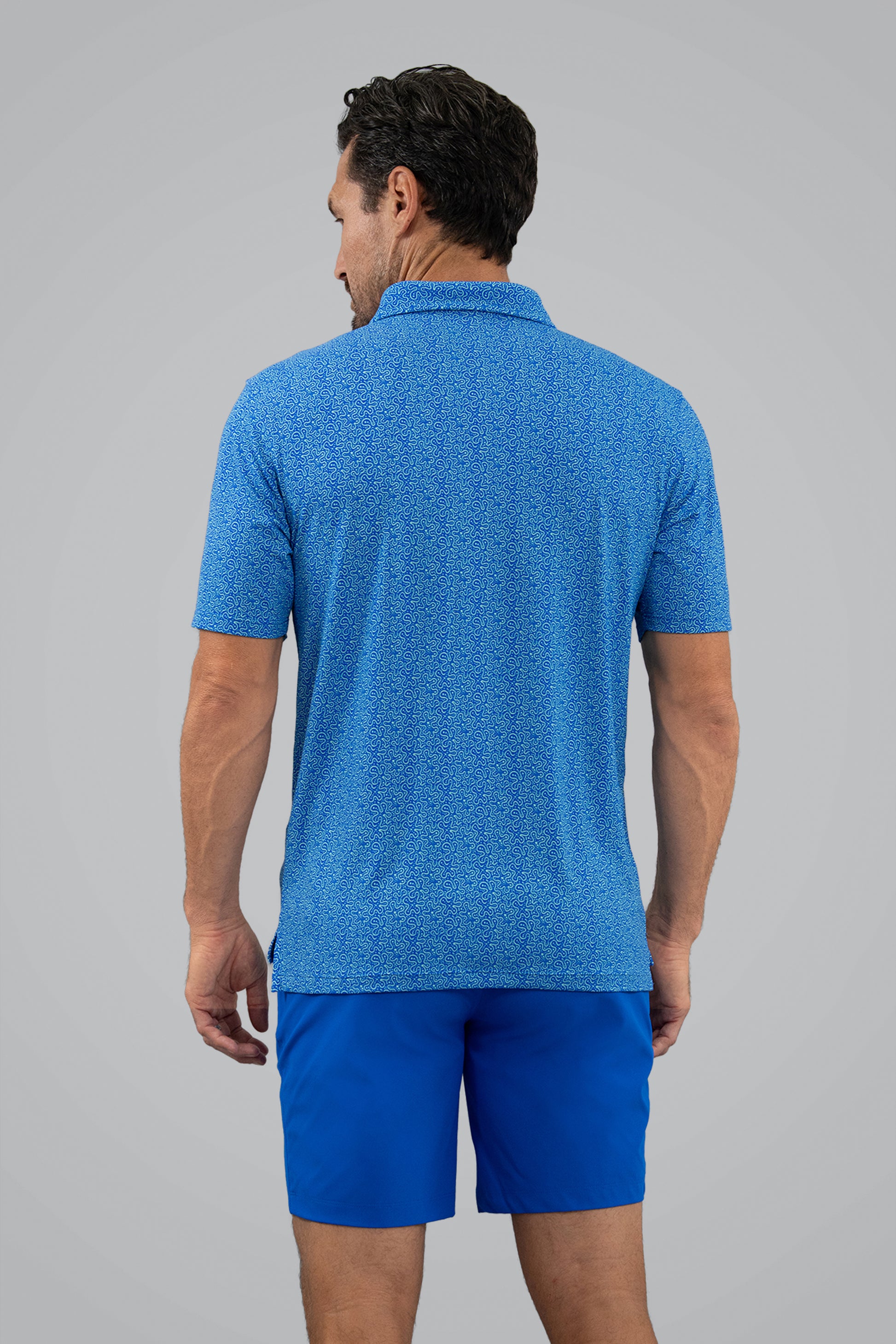 IBKÜL - Sand Dollar Short Sleeve Polo - Color: Pool Party/Royal