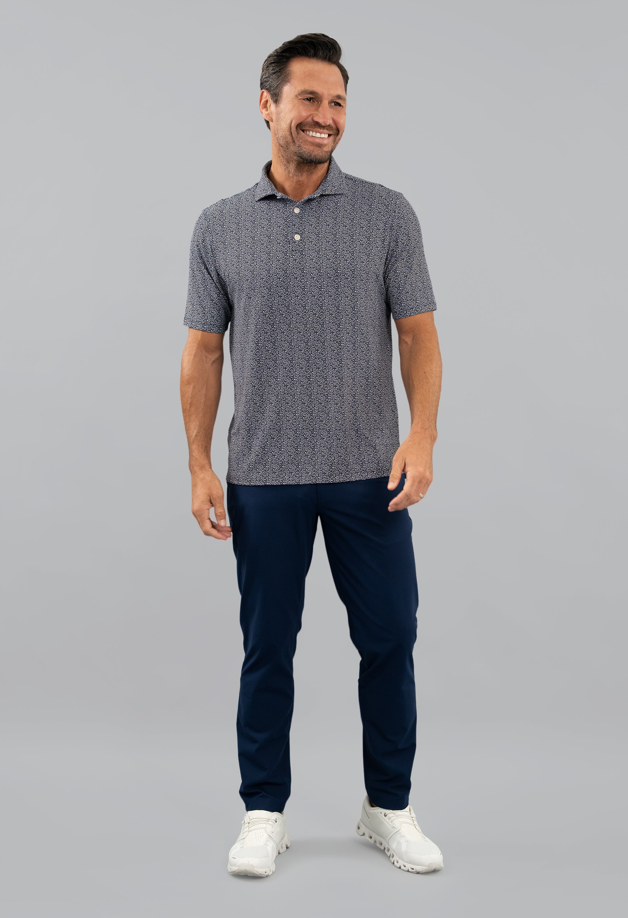 IBKÜL - Sand Dollar Short Sleeve Polo - Color: Pool Party/Royal