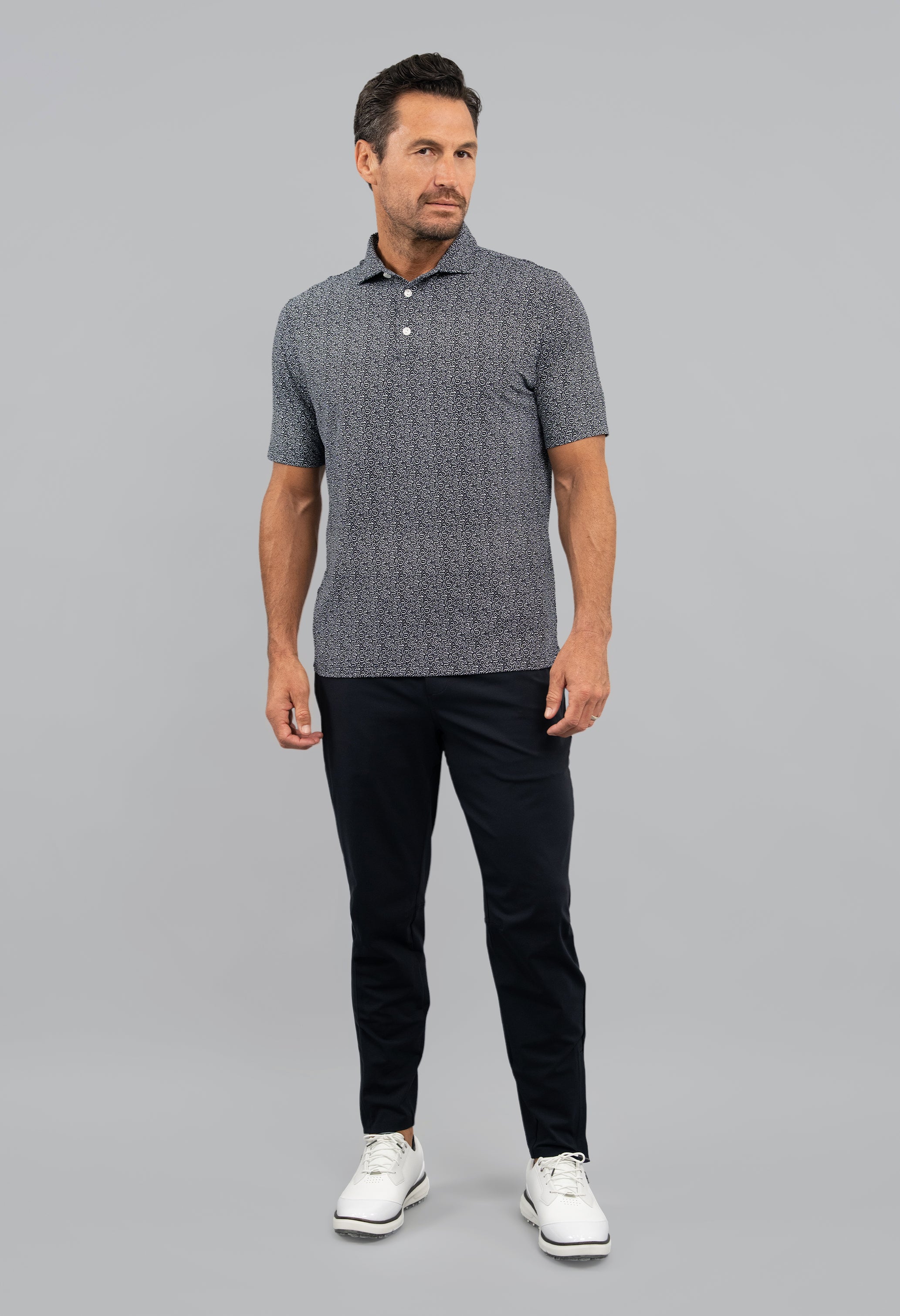 IBKÜL - Sand Dollar Short Sleeve Polo - Color: Pool Party/Royal