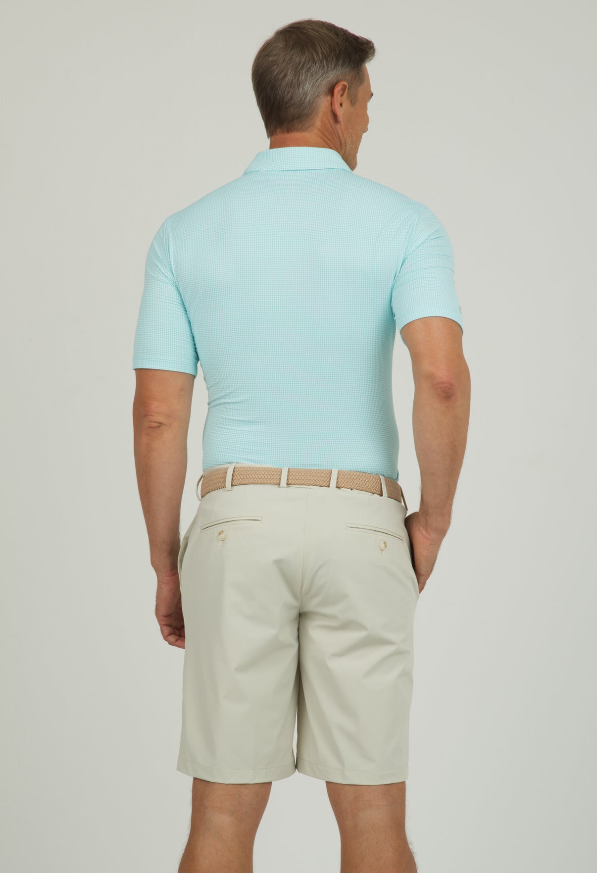 IBKÜL - Mini Check Print Short Sleeve Polo – 94754 (Modern Fit) - Color: Navy/White