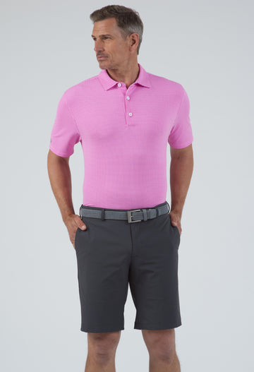 Mini Check Print Short Sleeve Polo (Modern Fit)
