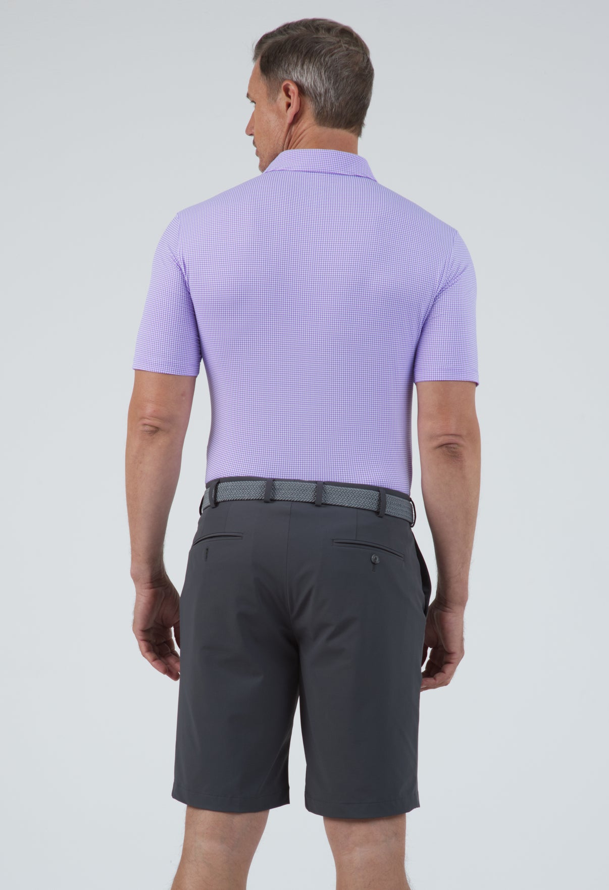 IBKÜL - Mini Check Print Short Sleeve Polo – 94754 (Modern Fit) - Color: Navy/White