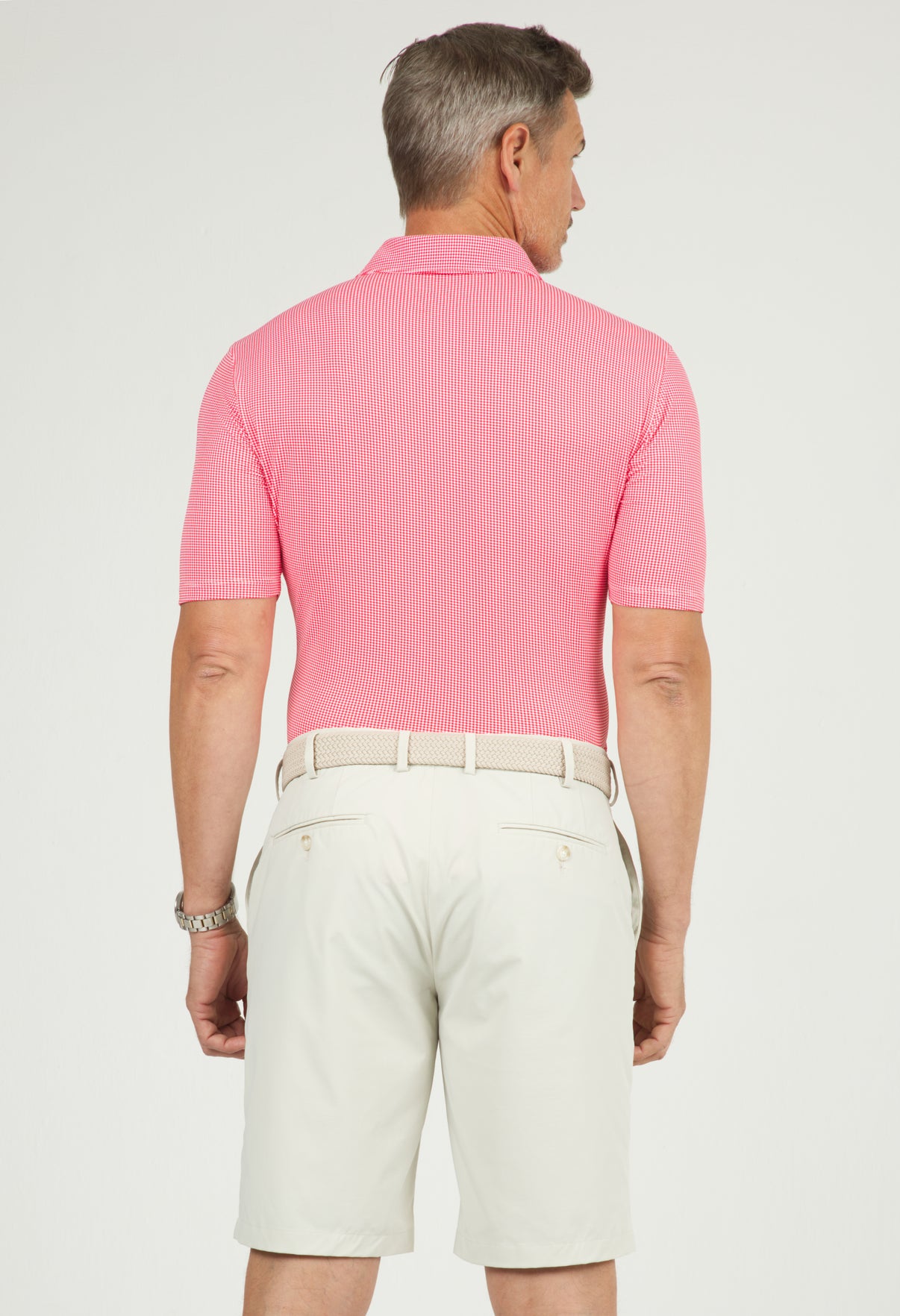 IBKÜL - Mini Check Print Short Sleeve Polo – 94754 (Modern Fit) - Color: Navy/White