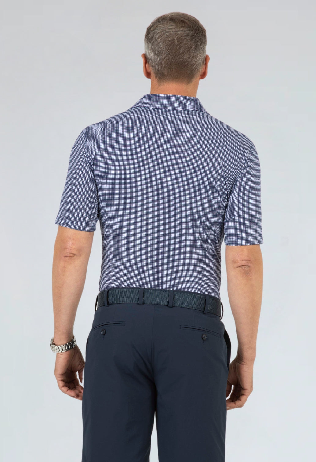 Mini Check Print Short Sleeve Polo (Modern Fit)