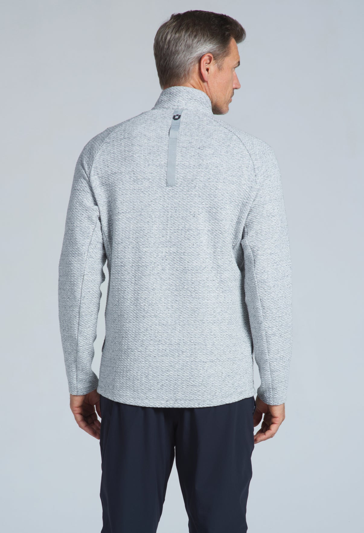 IBKÜL - Solid Popcorn Stitch Zip Mock Pullover - 95000 - Color: Black