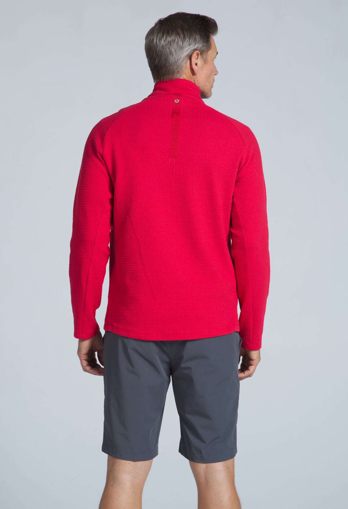 IBKÜL - Solid Popcorn Stitch Zip Mock Pullover - 95000 - Color: Black