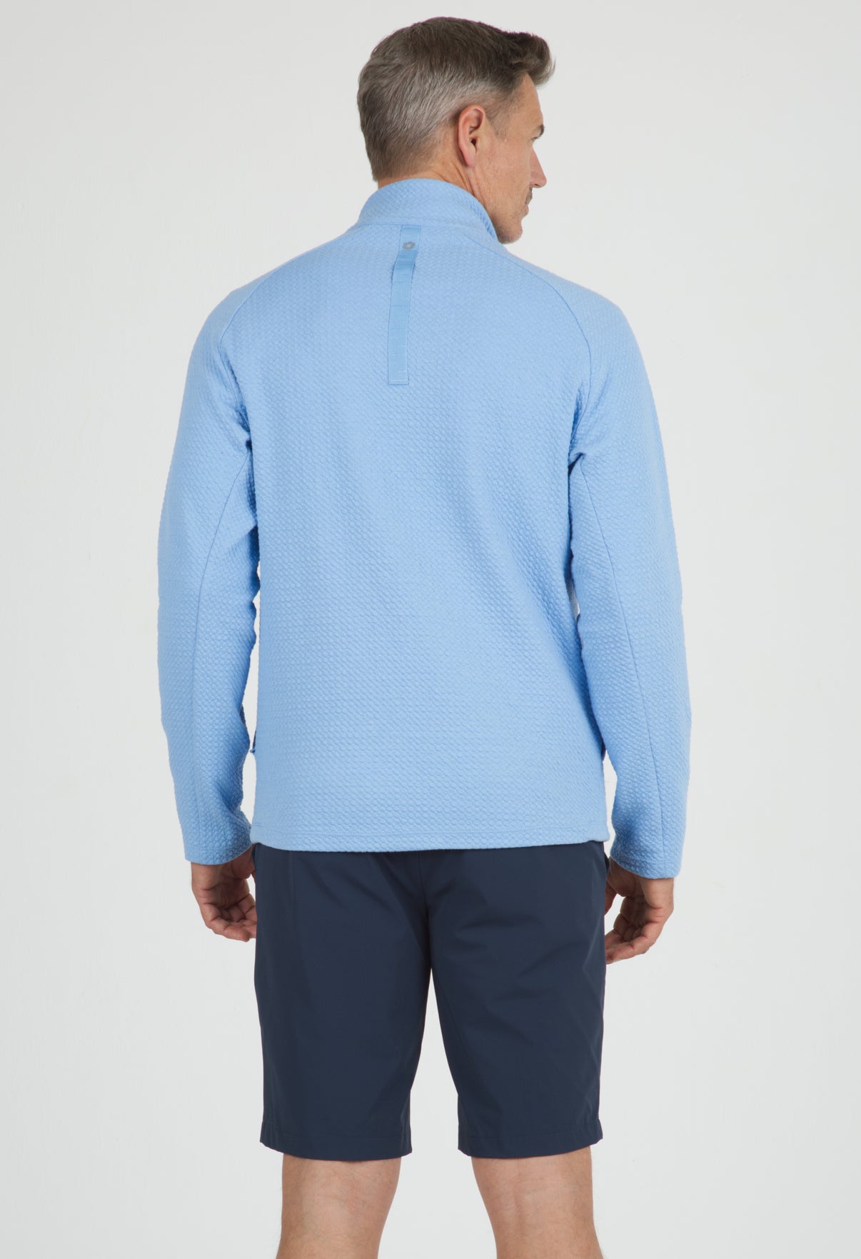 IBKÜL - Solid Popcorn Stitch Zip Mock Pullover - 95000 - Color: Black