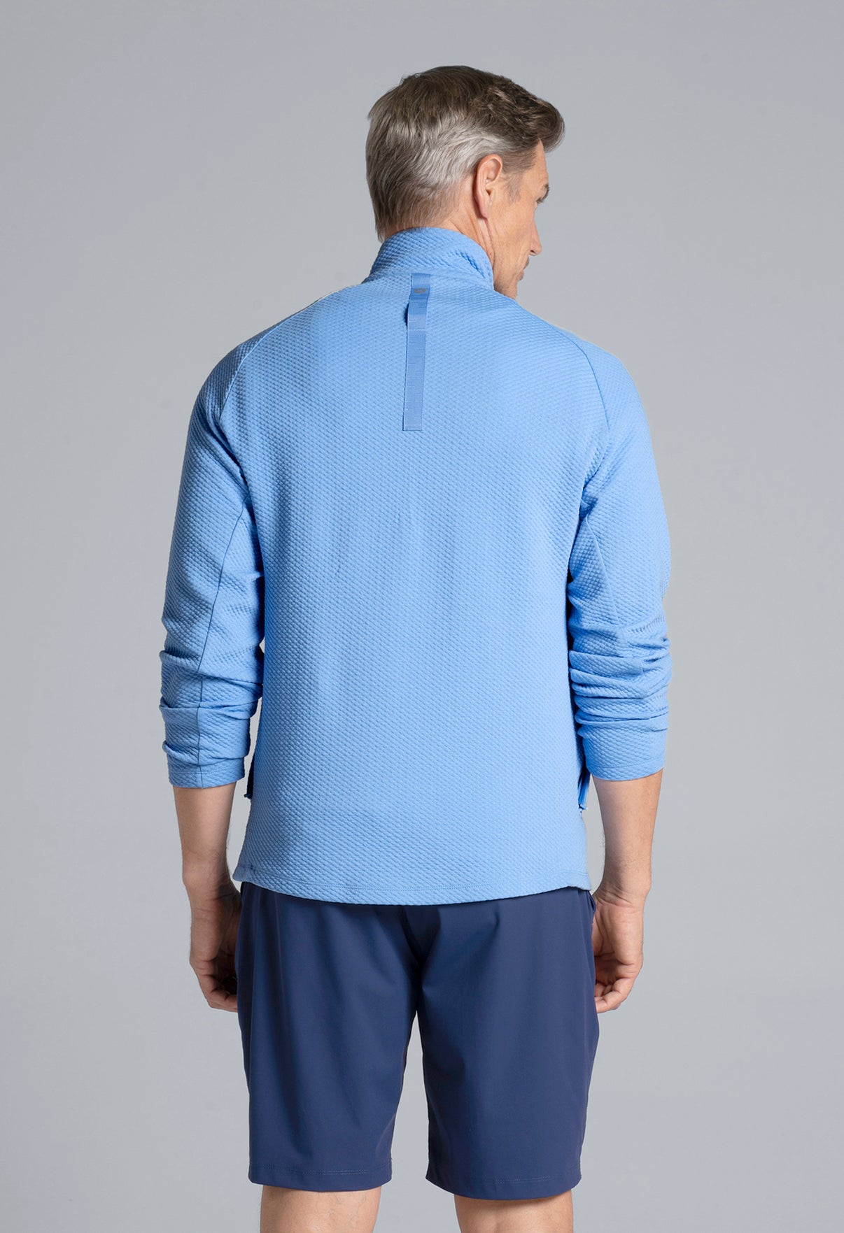 IBKÜL - Solid Popcorn Stitch Zip Mock Pullover - 95001 - Color: Peri