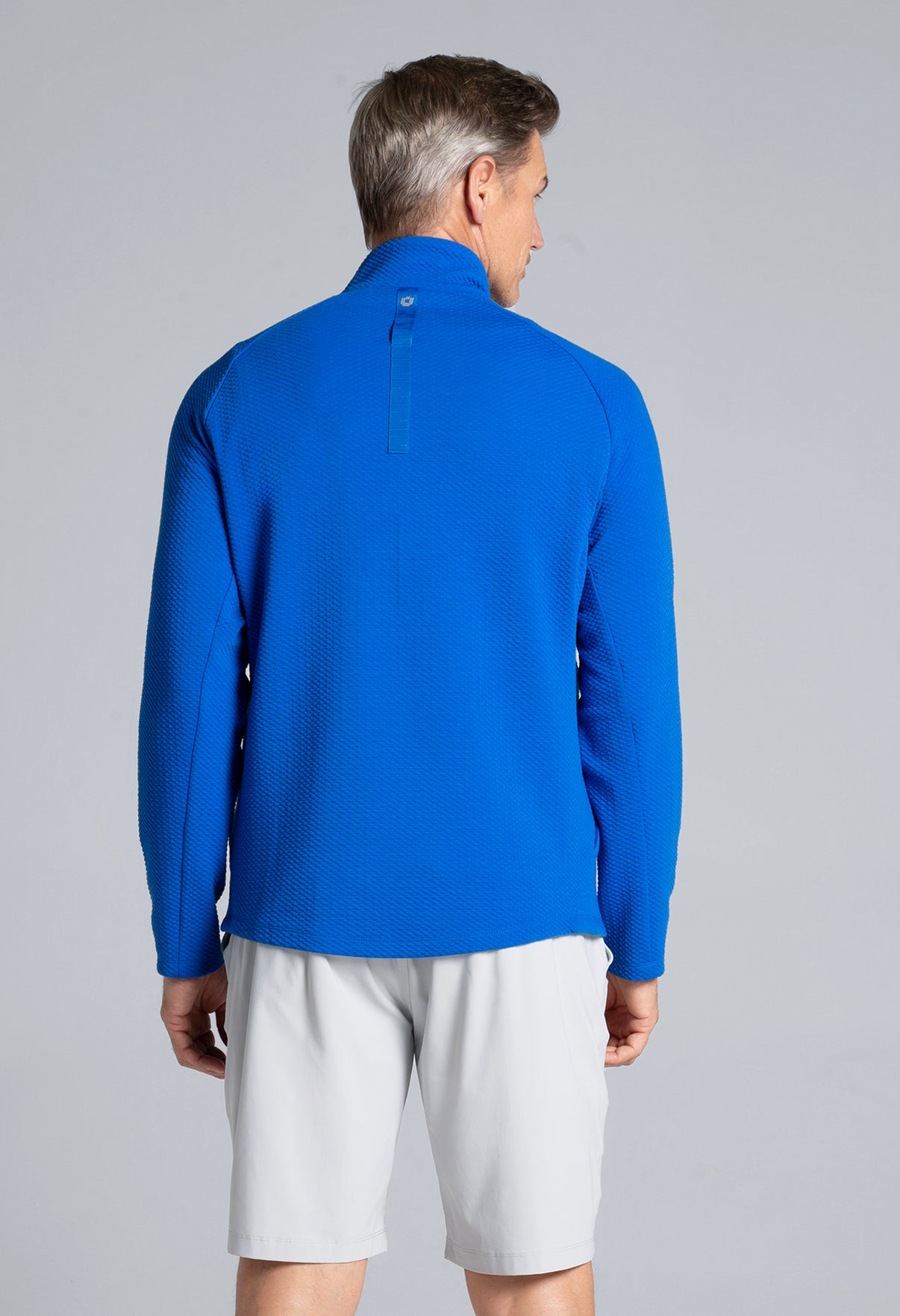 IBKÜL - Solid Popcorn Stitch Zip Mock Pullover - 95001 - Color: Royal