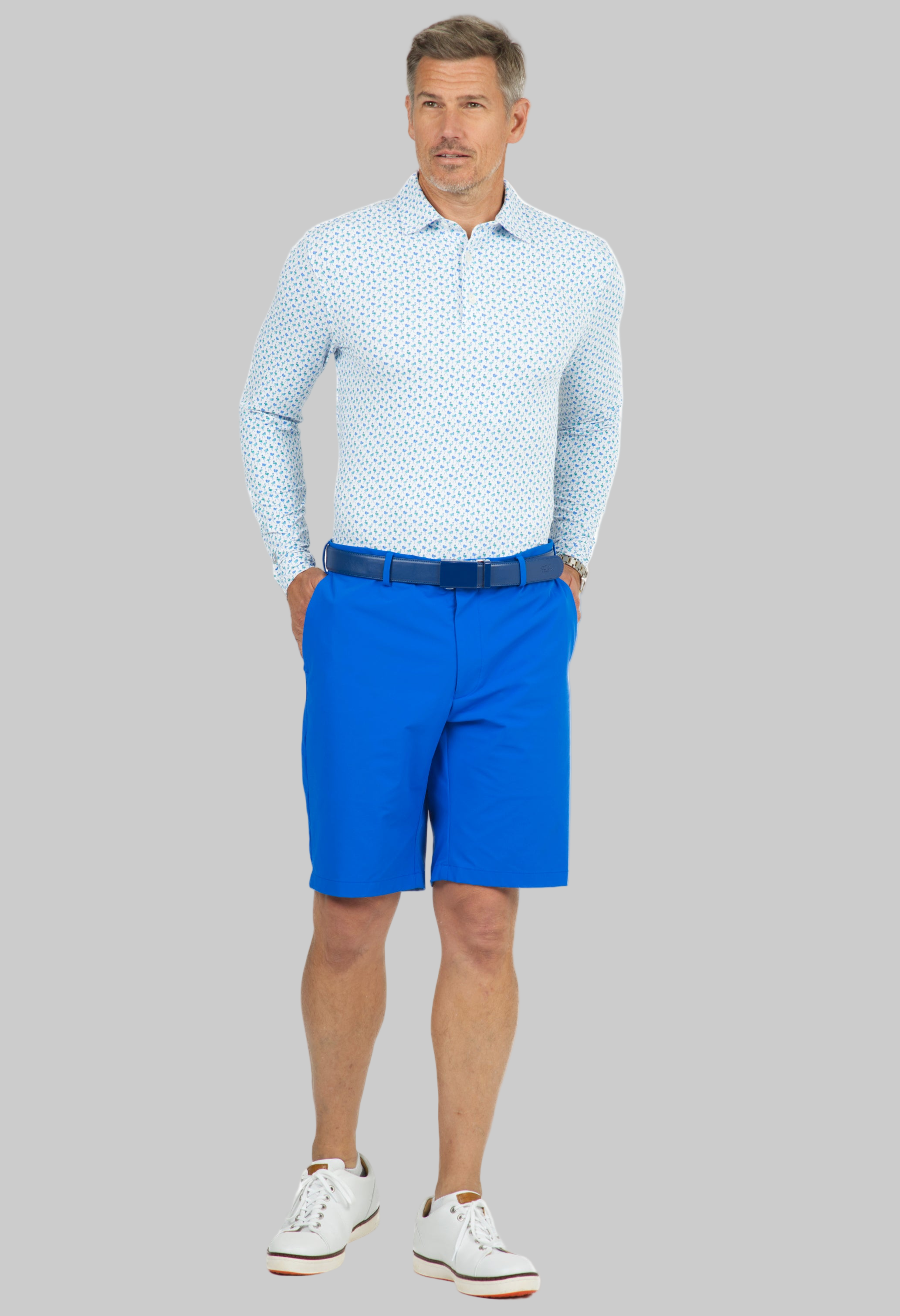 Flamingo's Print Long Sleeve Polo - 95146 (Modern Fit)