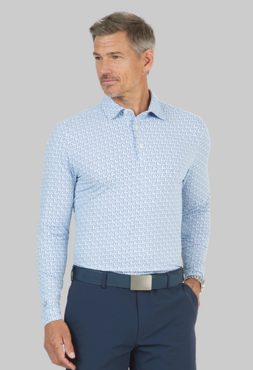 Petals Print Long Sleeve Polo – 95155 (Modern Fit)