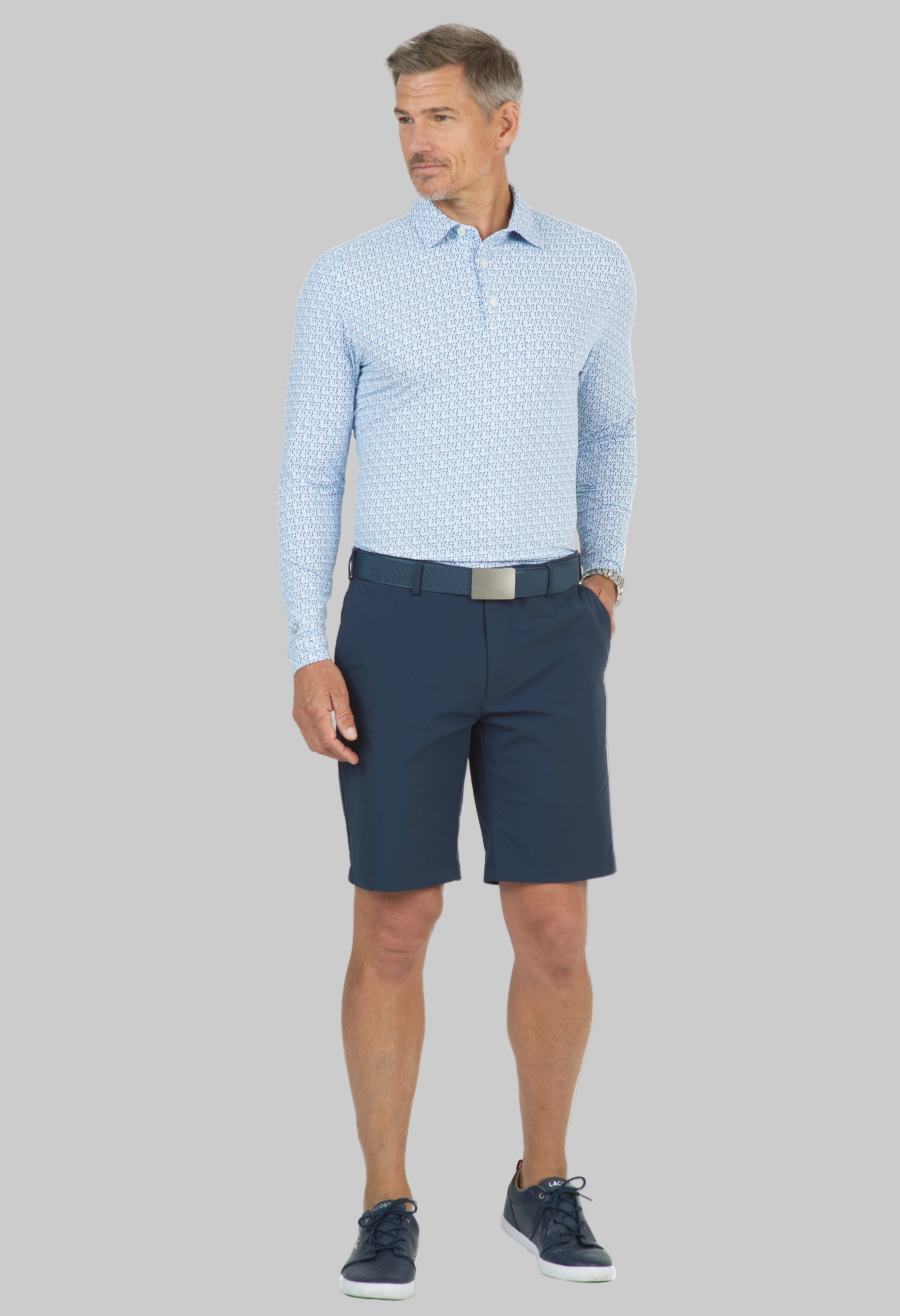 Petals Print Long Sleeve Polo – 95155 (Modern Fit)