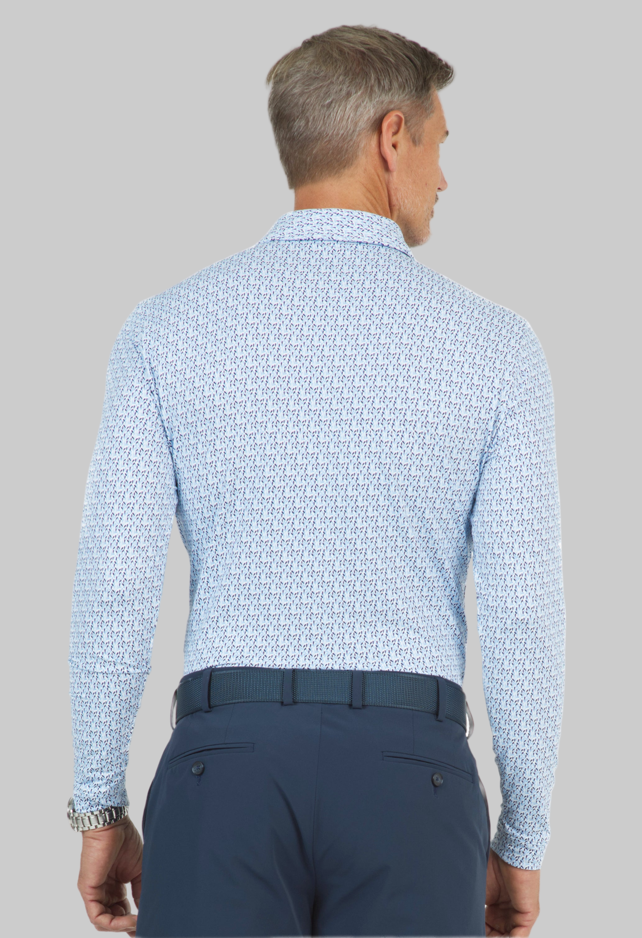 Petals Print Long Sleeve Polo – 95155 (Modern Fit)