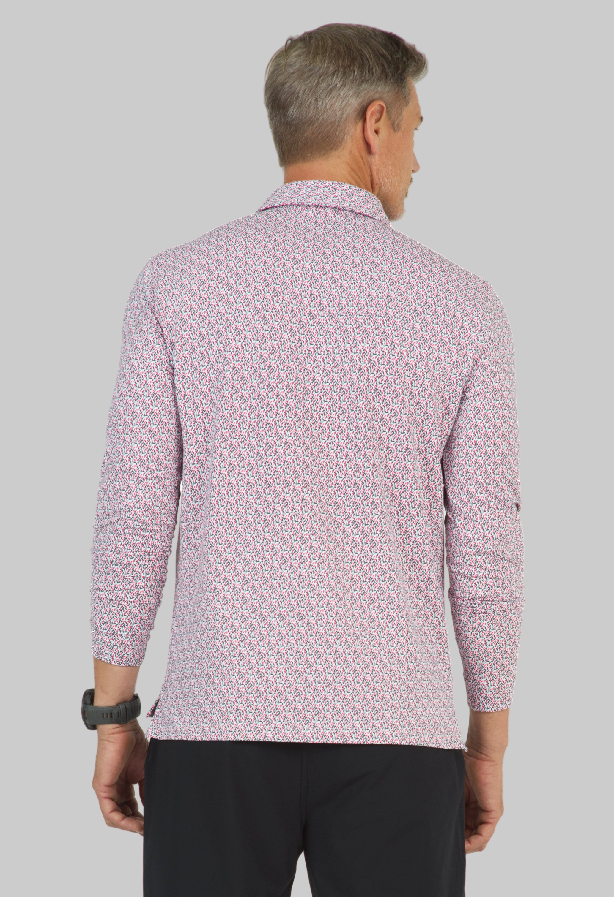 Petals Print Long Sleeve Polo – 95155 (Modern Fit)