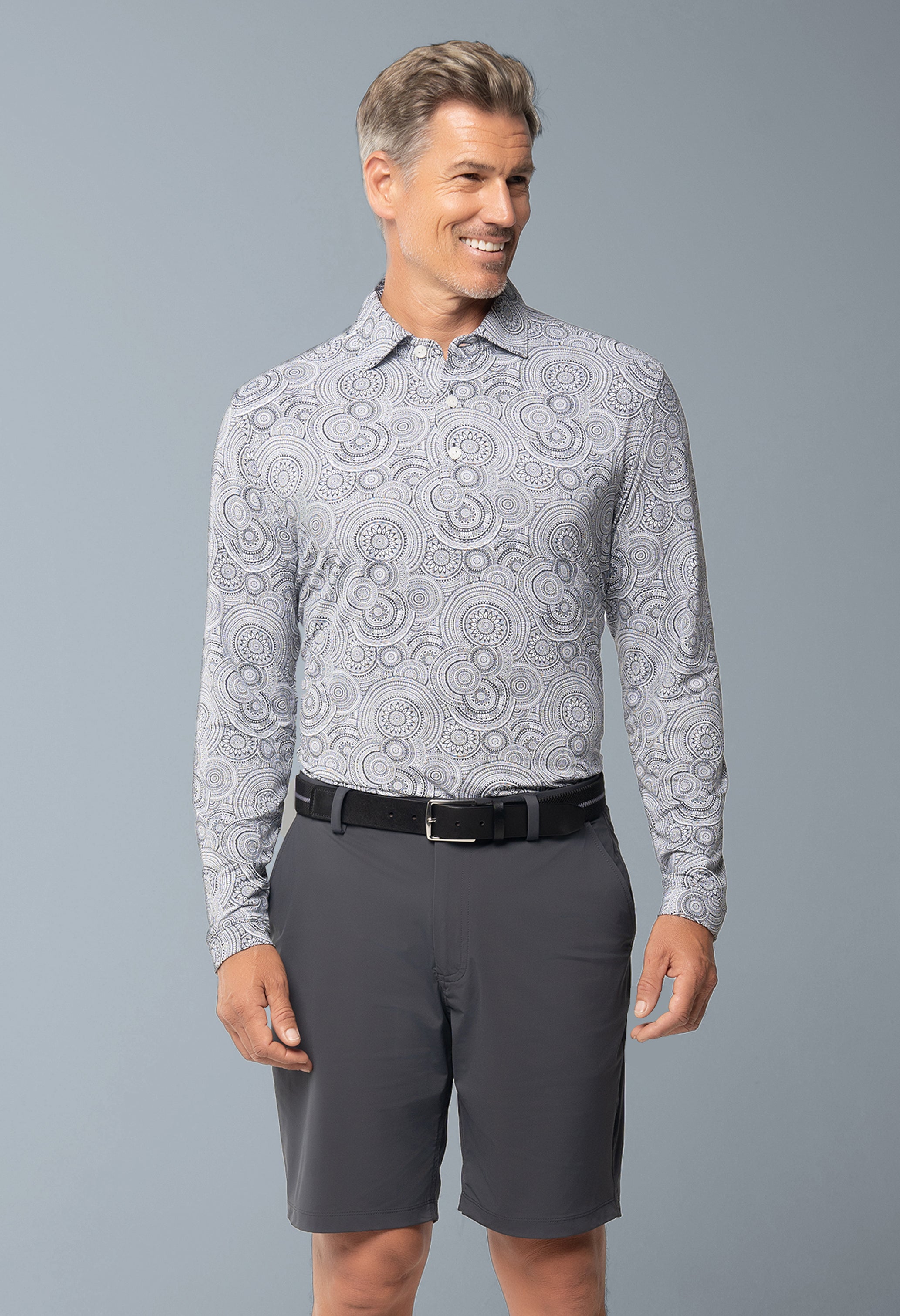Pricilla Print Long Sleeve Polo (Modern Fit)