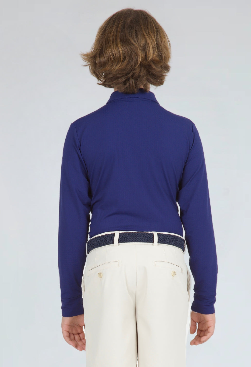 Youth Solid Long Sleeve Polo