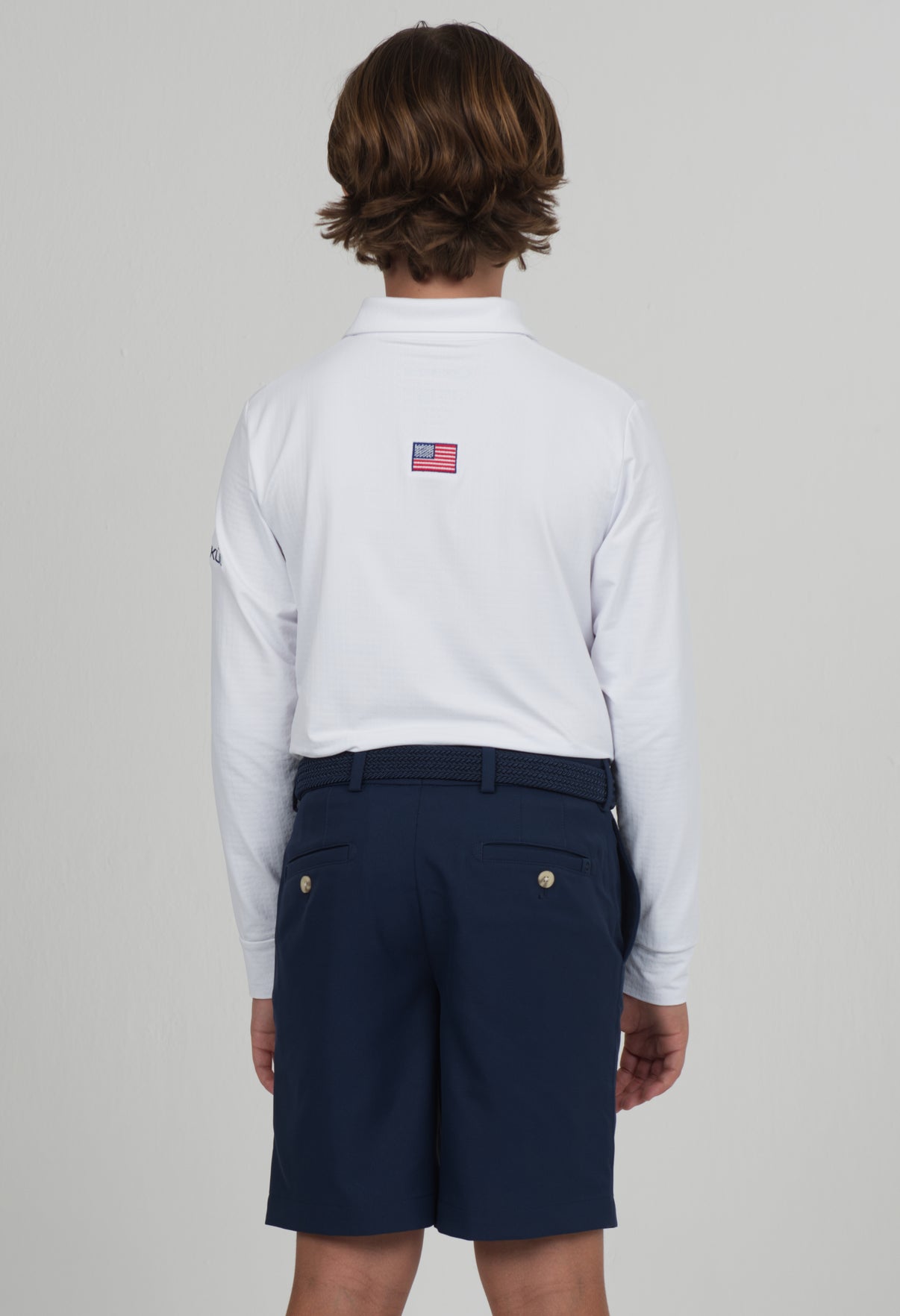 IBKÜL - Youth Solid Long Sleeve Polo - 95199B - Color: White