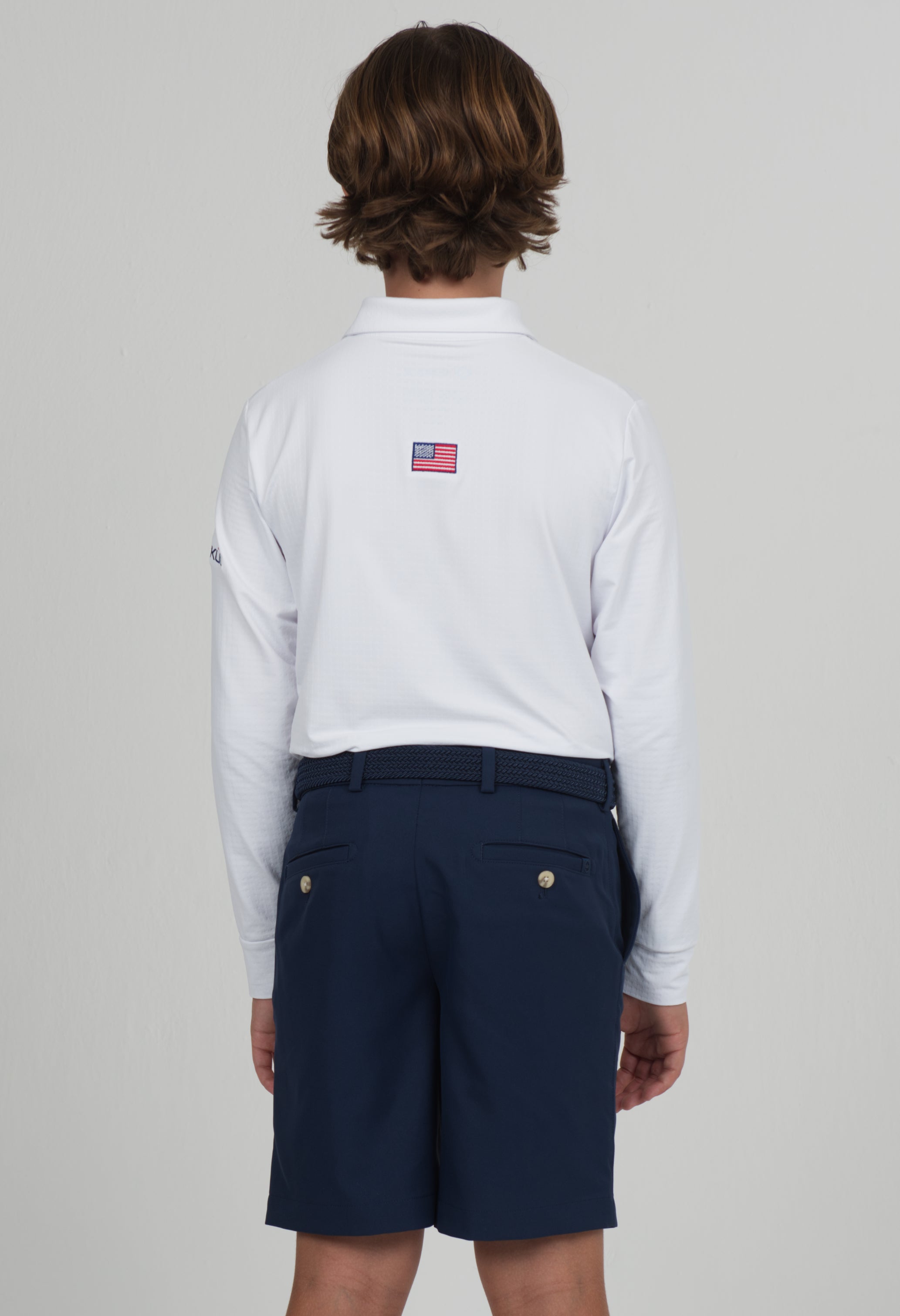 IBKÜL - Youth Solid Long Sleeve Polo - 95199B - Color: White
