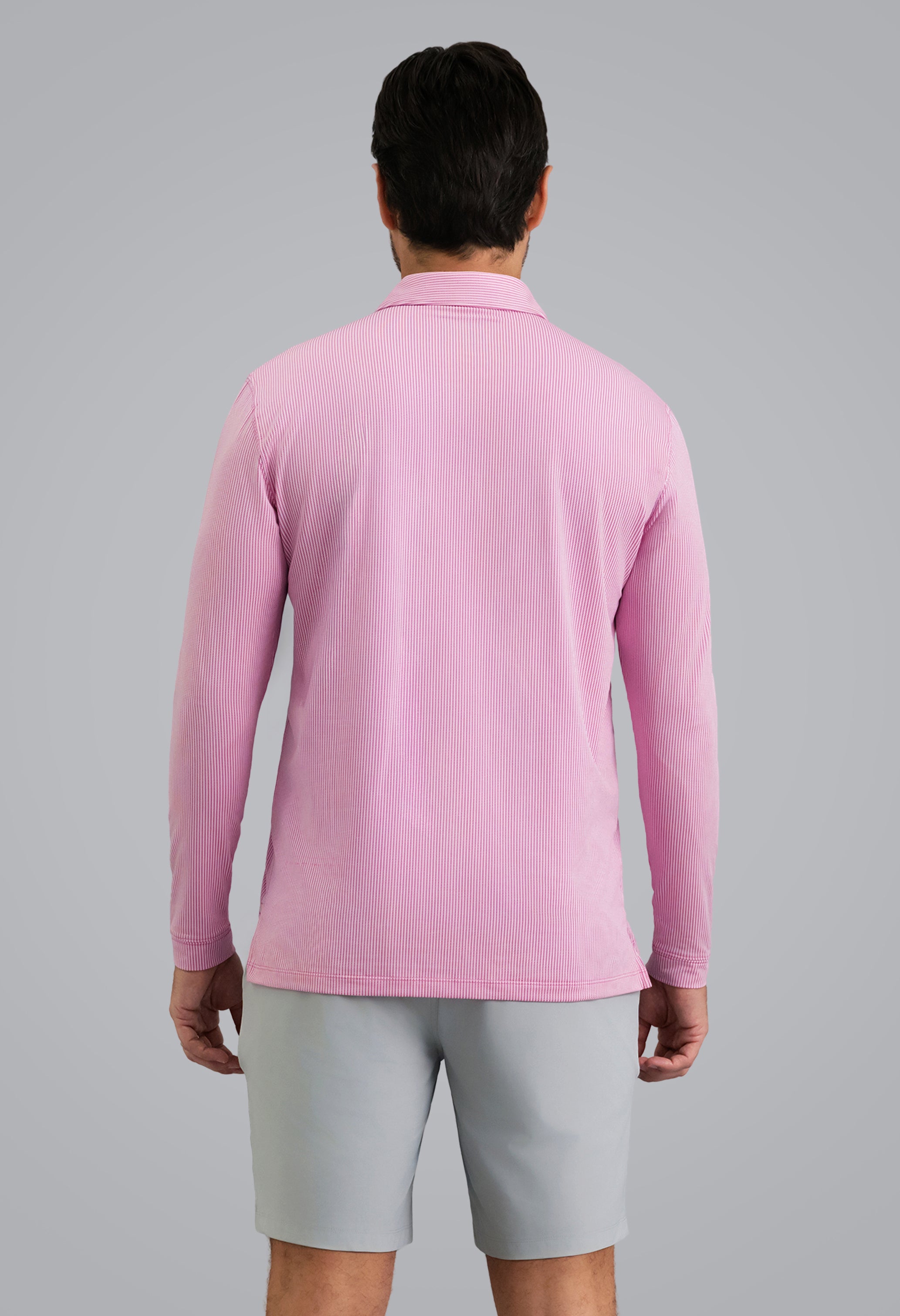 IBKÜL - Combo Stitch Long Sleeve Polo - Color: Rose Multi