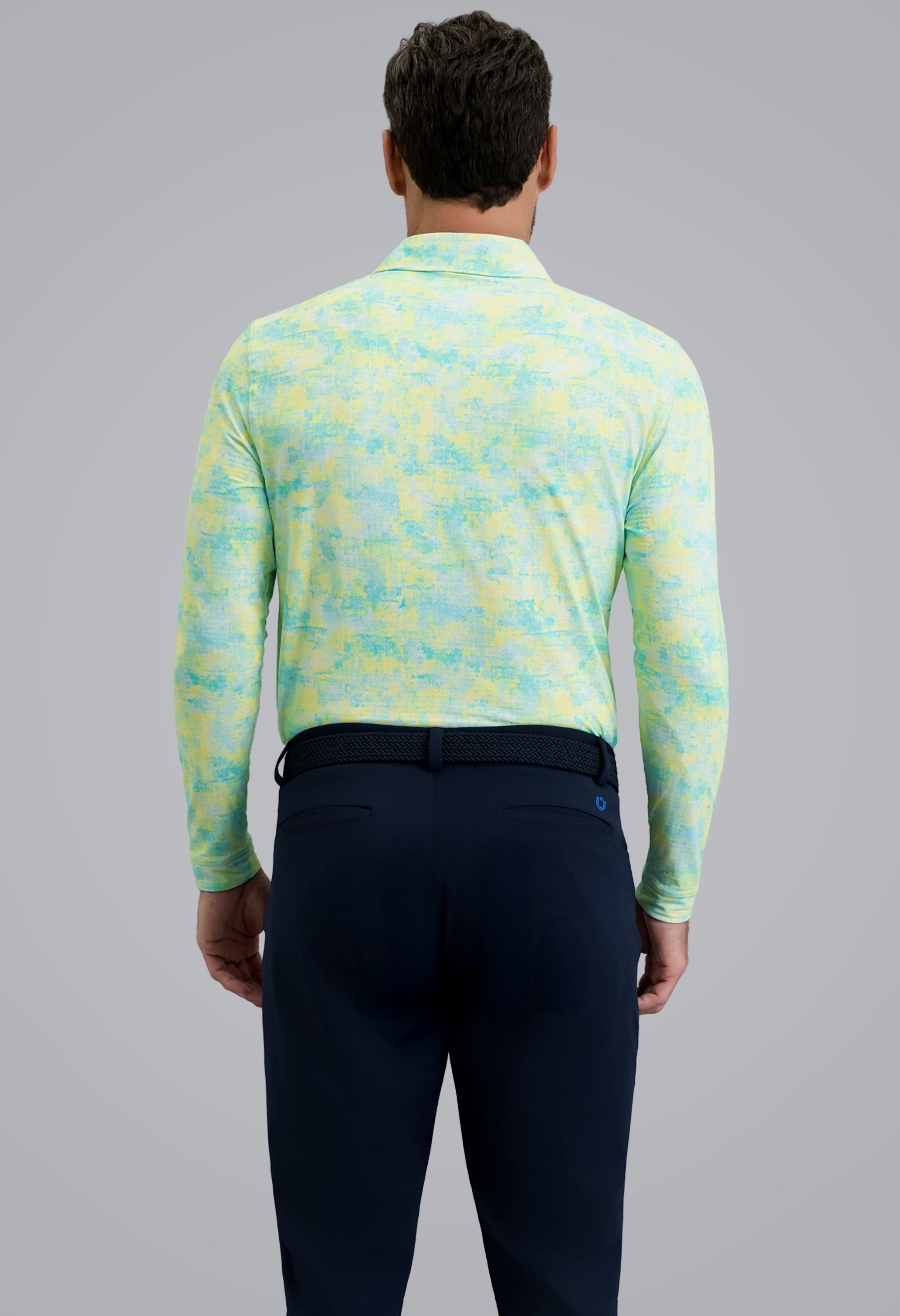 IBKÜL - Kate Long Sleeve Polo - Color: Mint/Lemonade