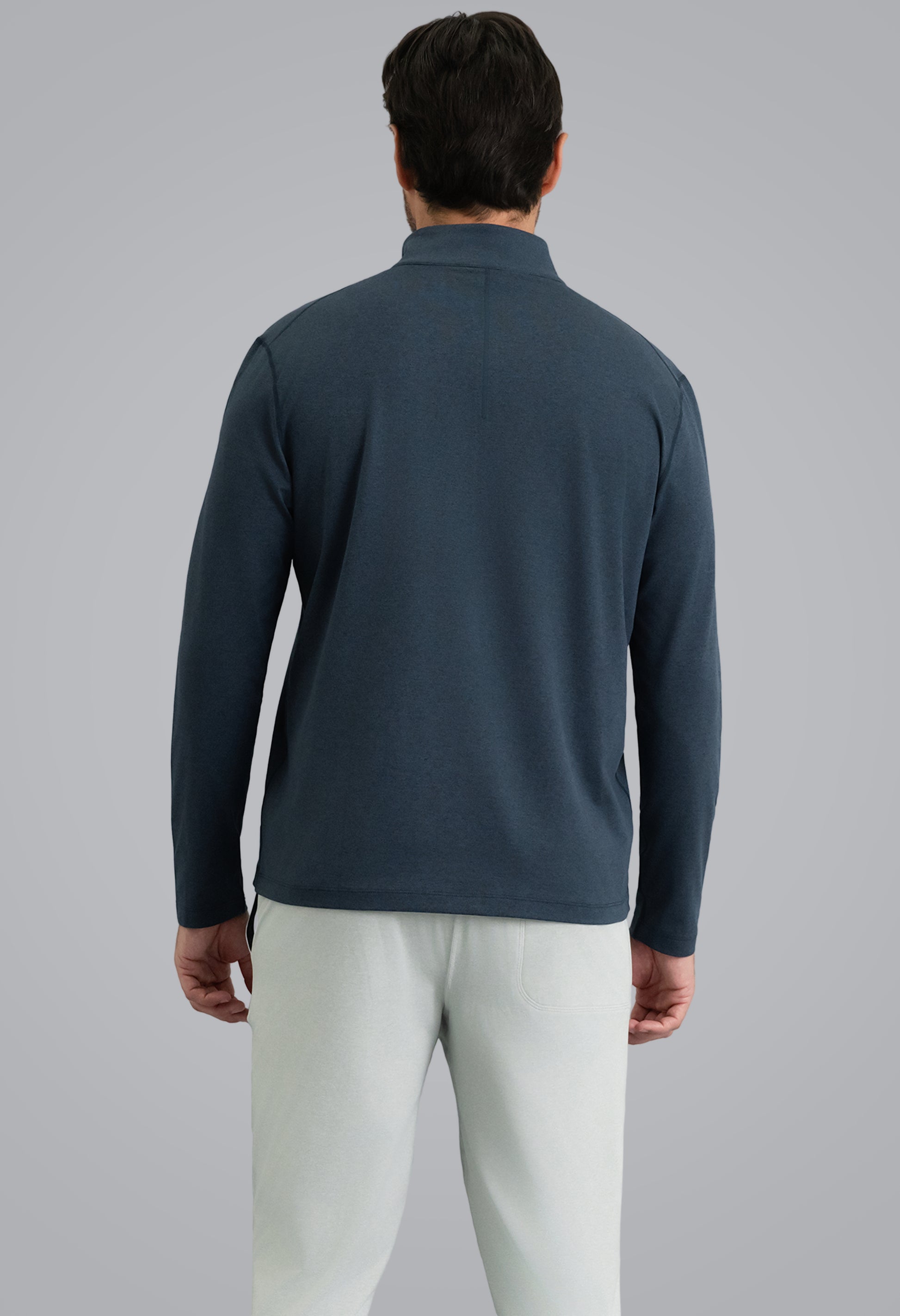 IBKÜL - Men's IBKomfortable Zip Mock Pullover - Color: Navy Heather