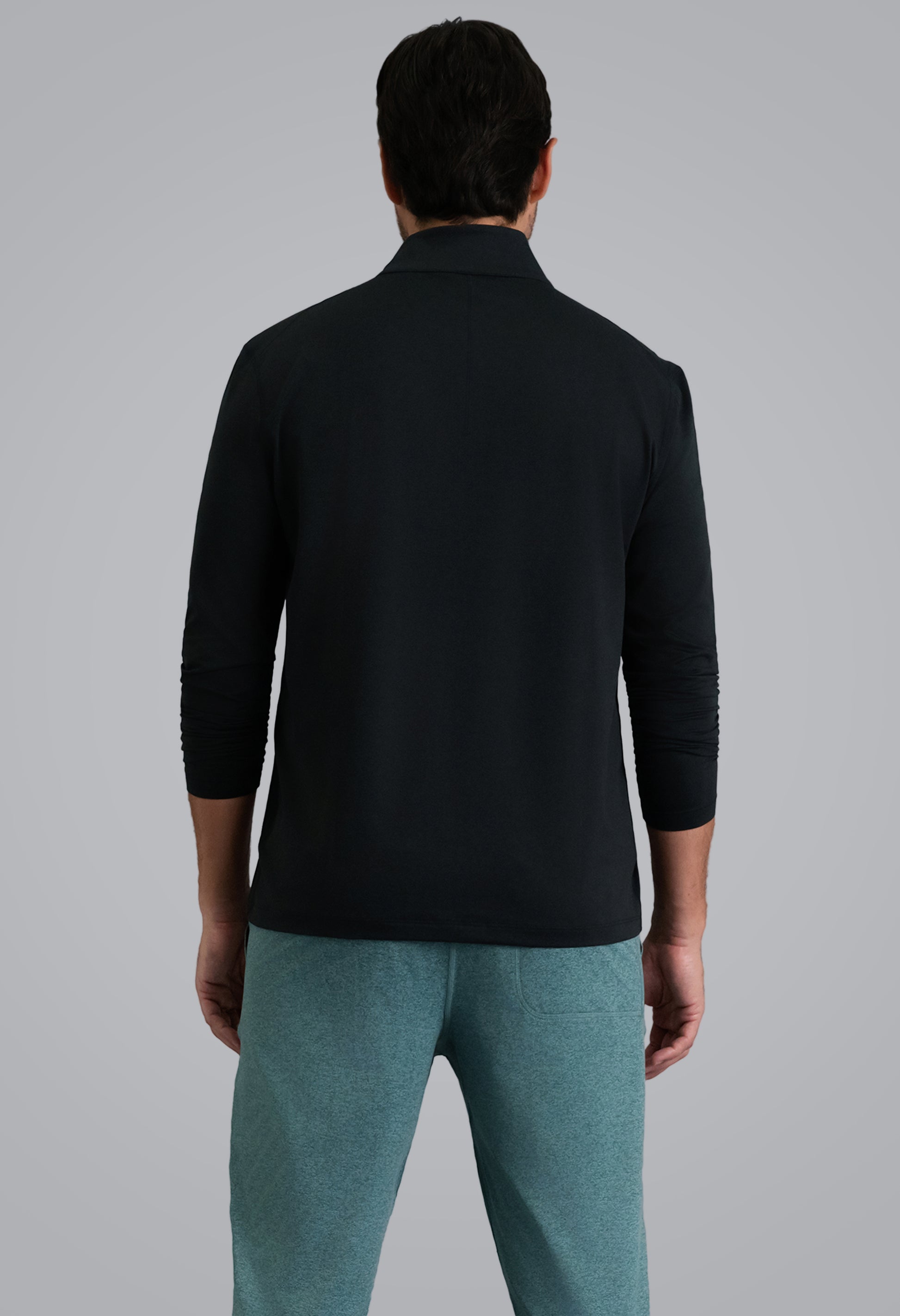 IBKÜL - Men's IBKomfortable Zip Mock Pullover - Color: Black Heather