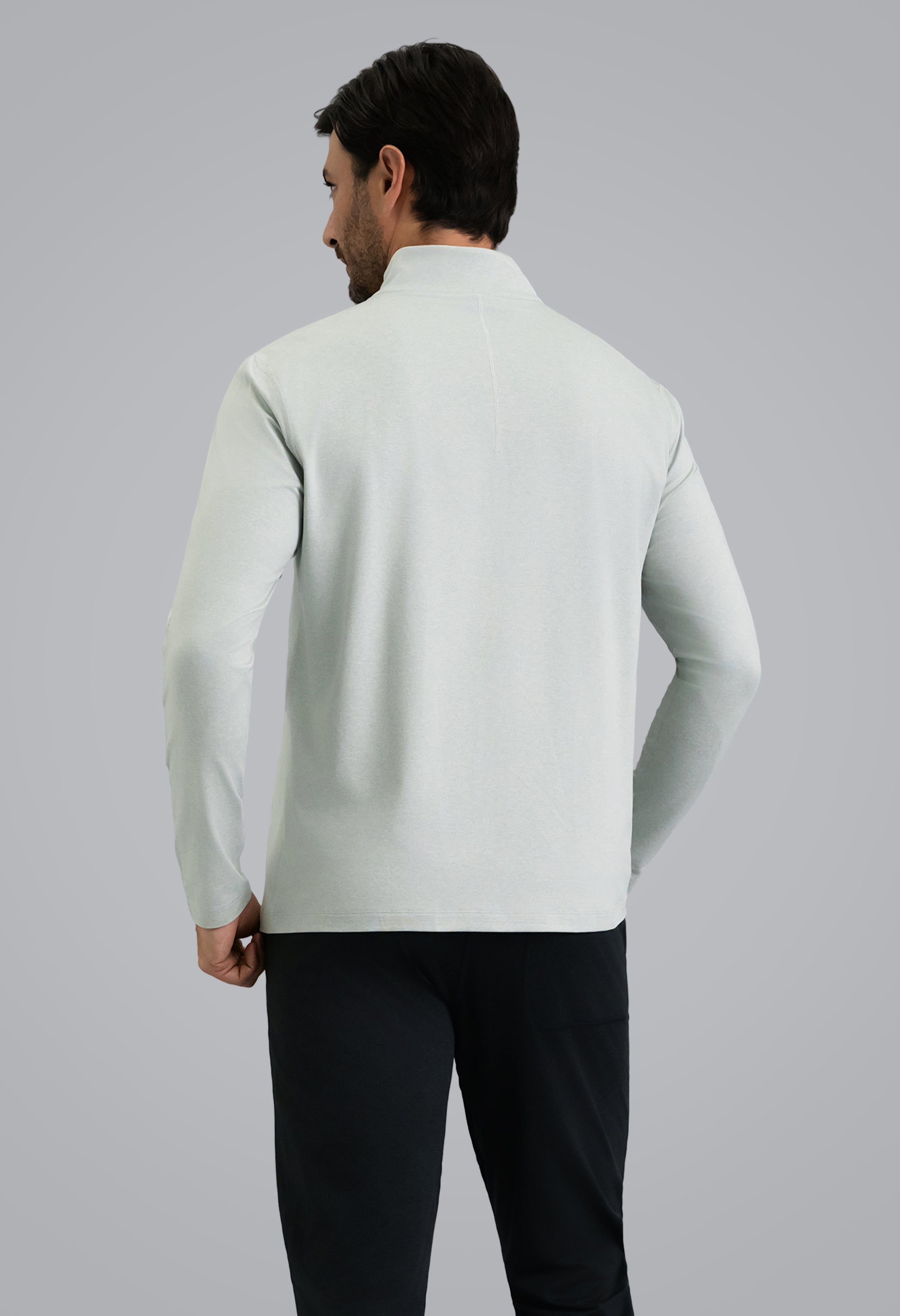 IBKÜL - Men's IBKomfortable Zip Mock Pullover - Color: Silver Heather