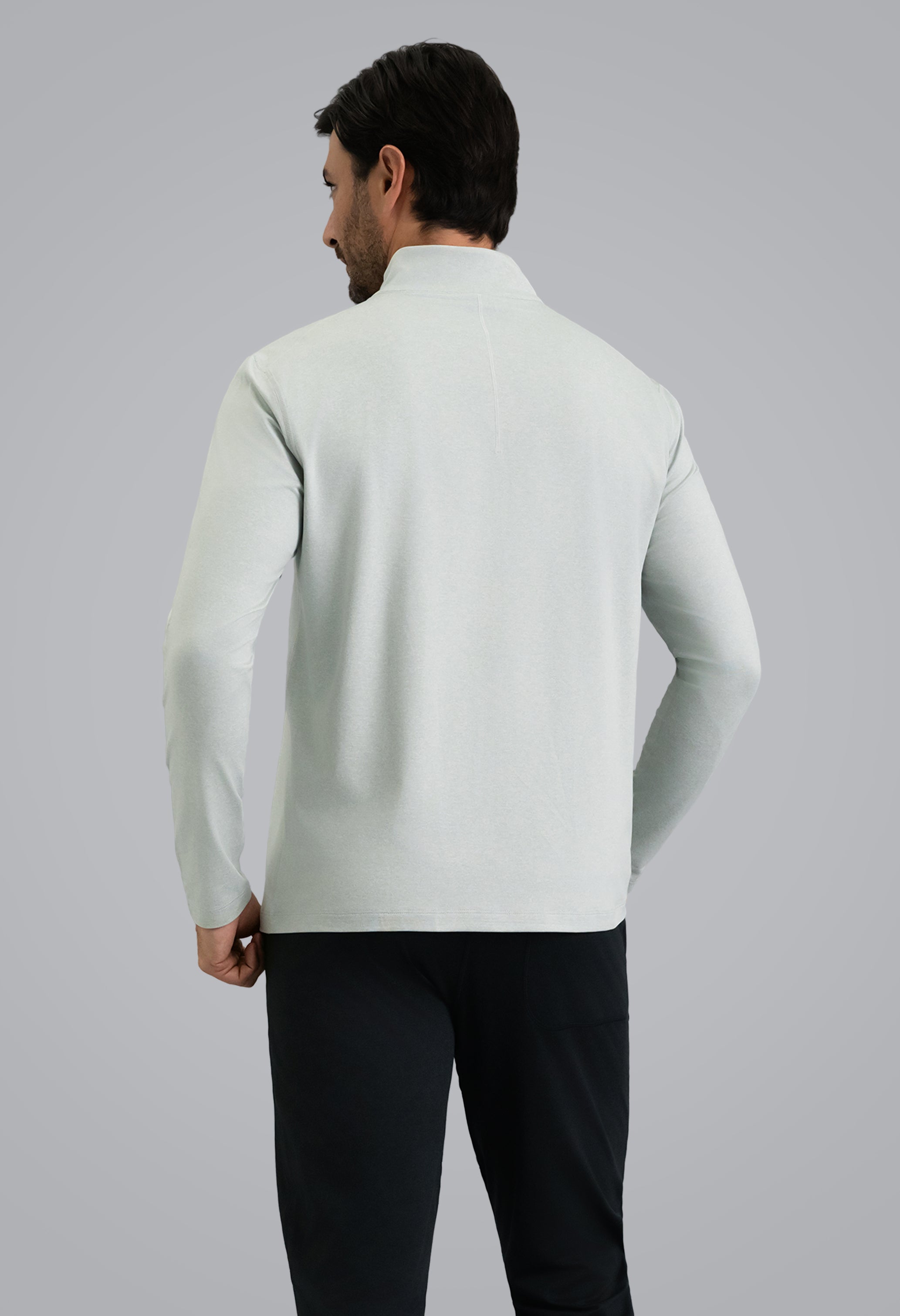 IBKÜL - Men's IBKomfortable Zip Mock Pullover - Color: Silver Heather