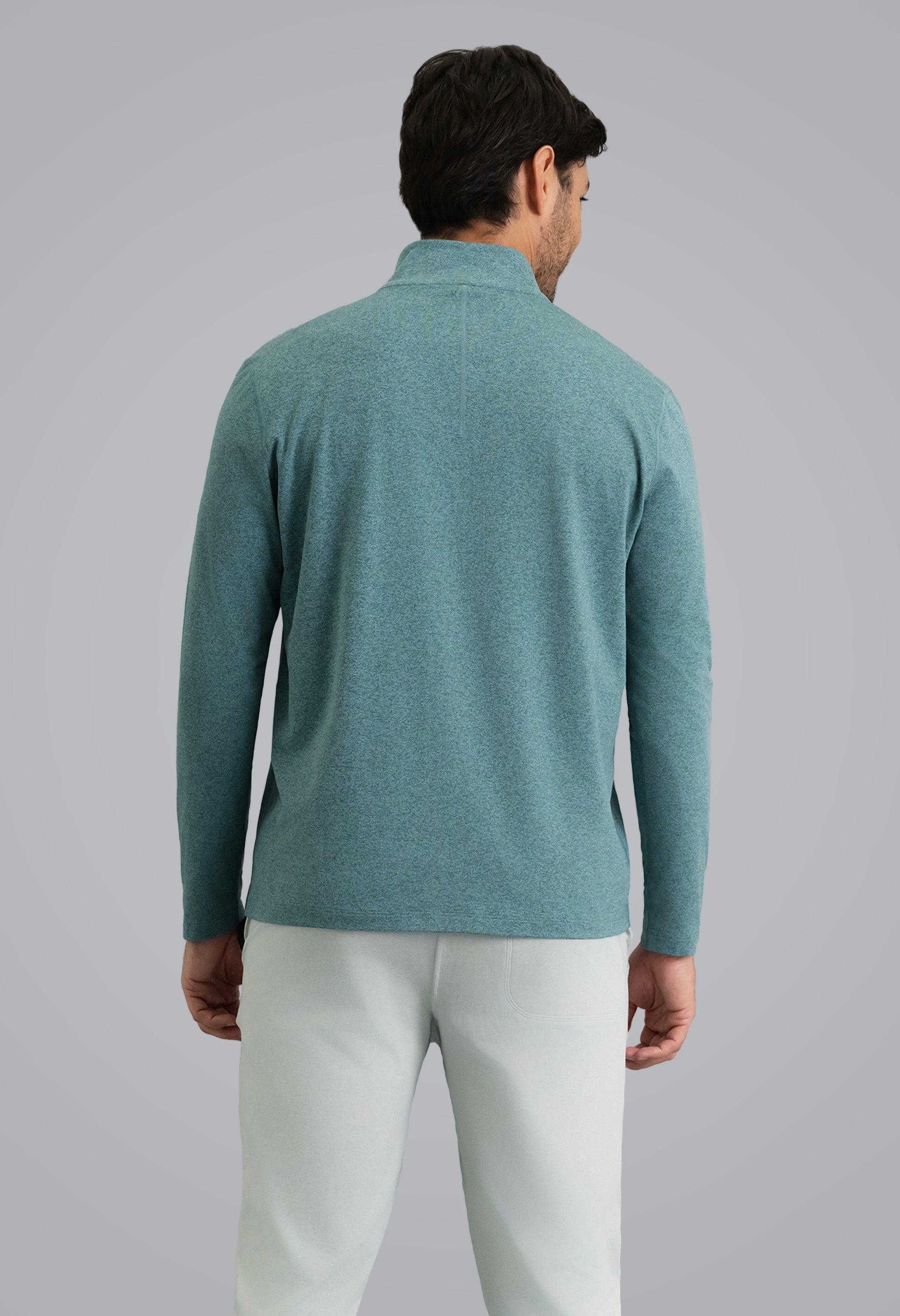 IBKÜL - Men's IBKomfortable Zip Mock Pullover - Color: Teal Heather