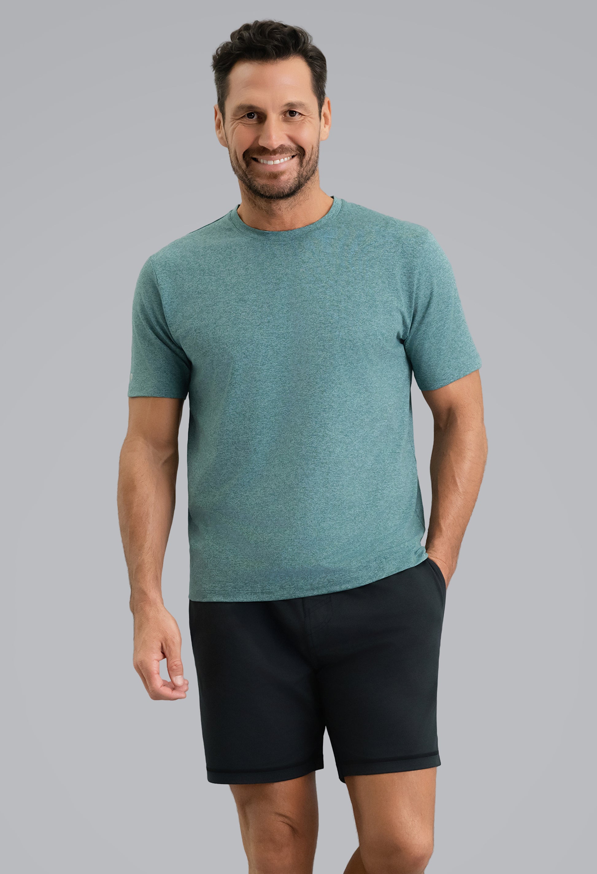 IBKÜL - Men's IBKomfortable Short Sleeve Tee - Color: Teal Heather