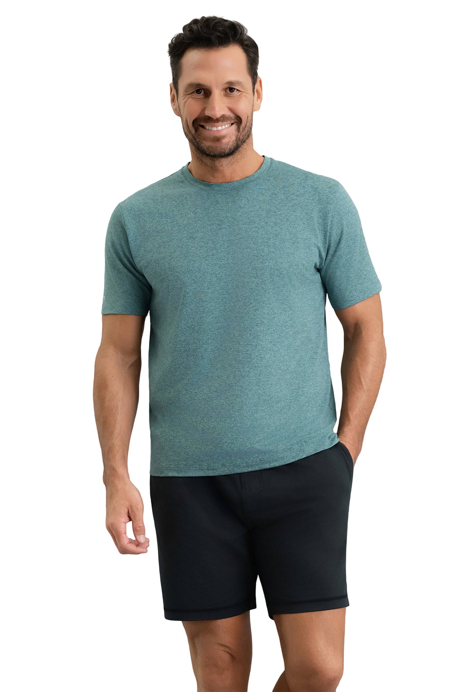 IBKÜL - Men's IBKomfortable Short Sleeve Tee - Color: Teal Heather