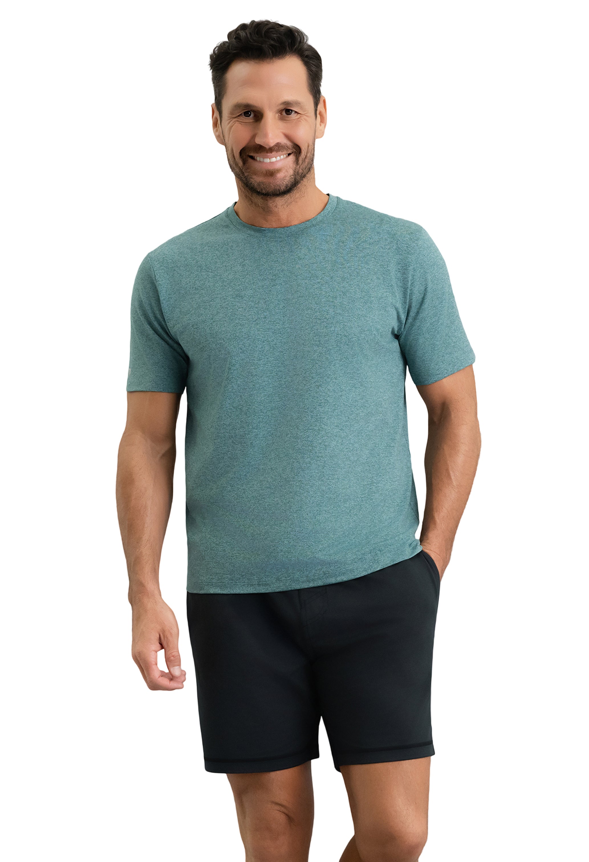 IBKÜL - Men's IBKomfortable Short Sleeve Tee - Color: Teal Heather