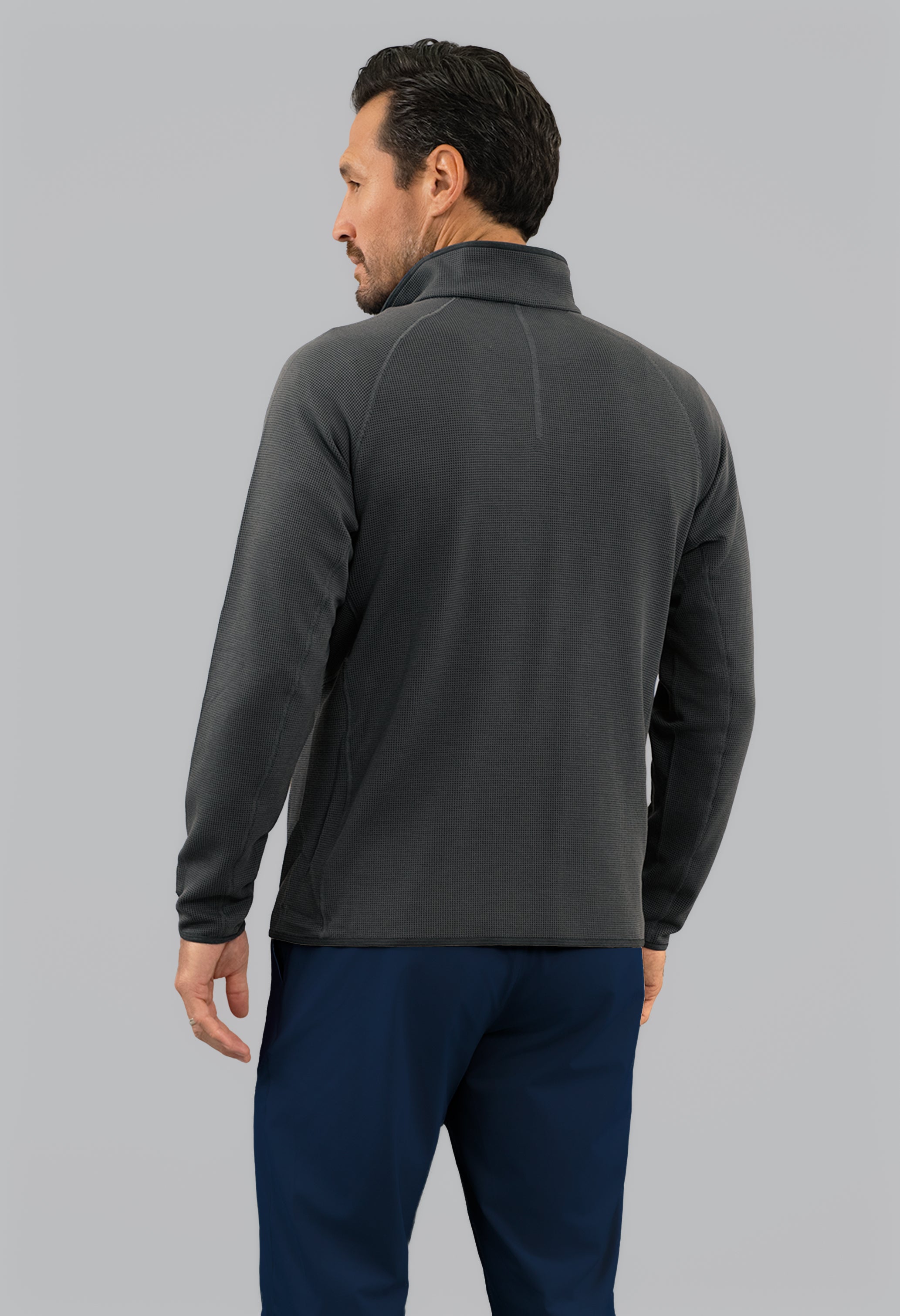 Waffle Knit 1/4 Snap Mock Neck Top
