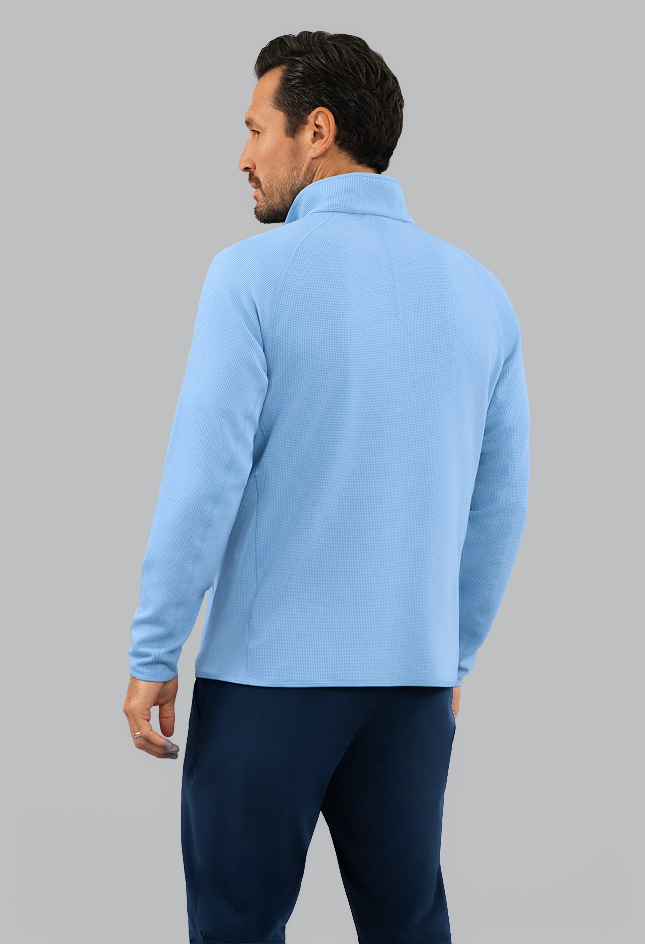 Waffle Knit 1/4 Snap Mock Neck Top