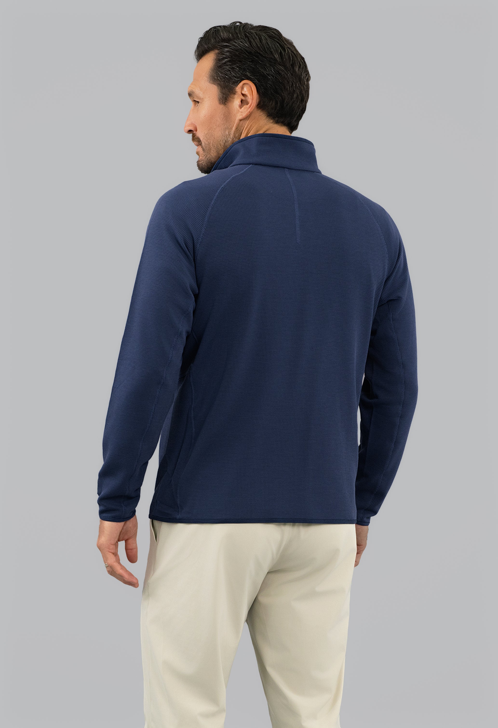 Waffle Knit 1/4 Snap Mock Neck Top