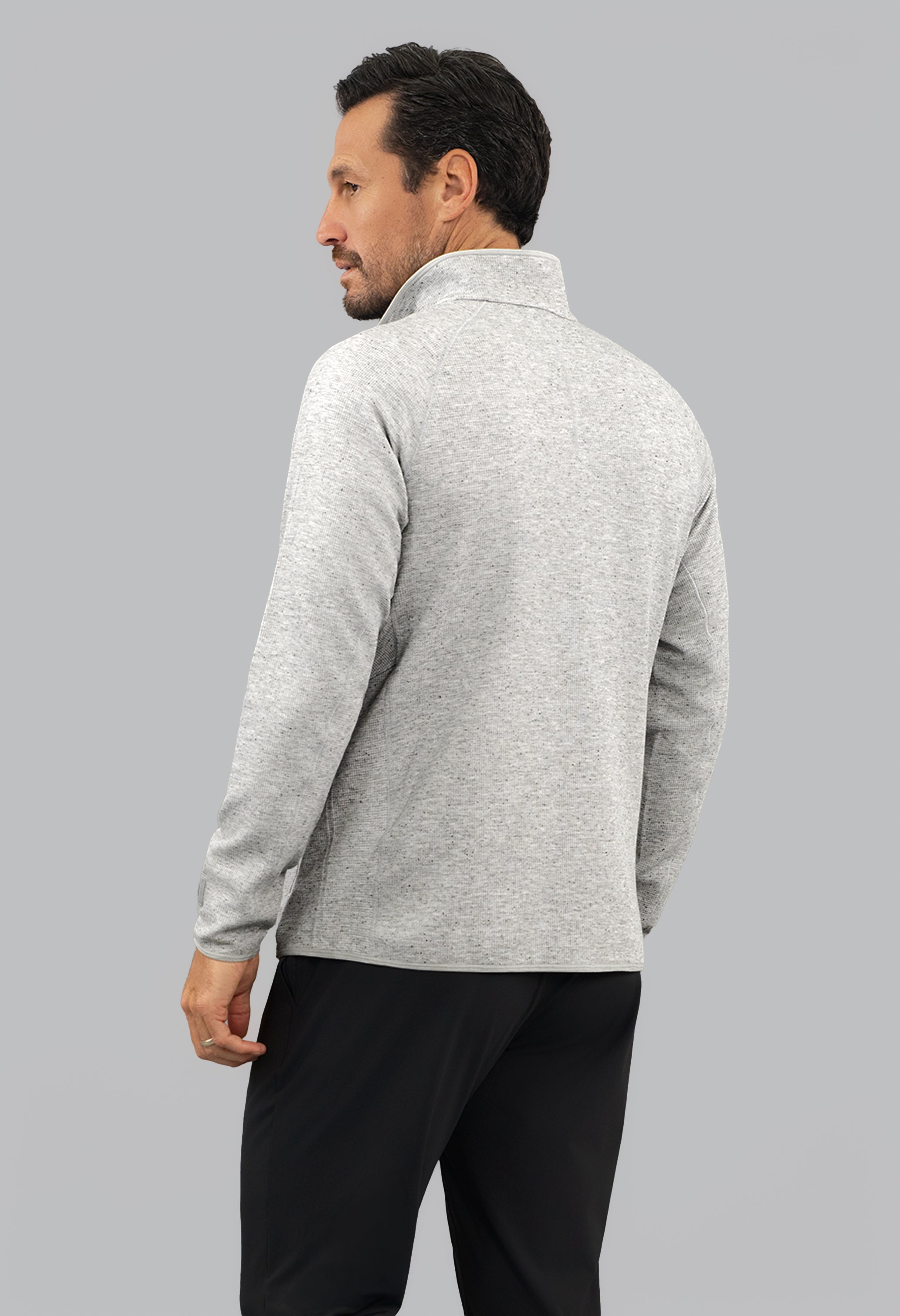 Waffle Knit 1/4 Snap Mock Neck Top