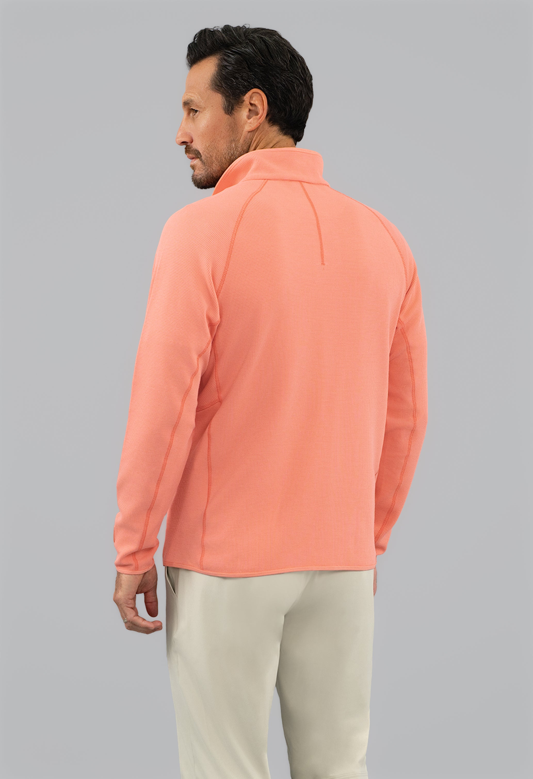 Waffle Knit 1/4 Snap Mock Neck Top