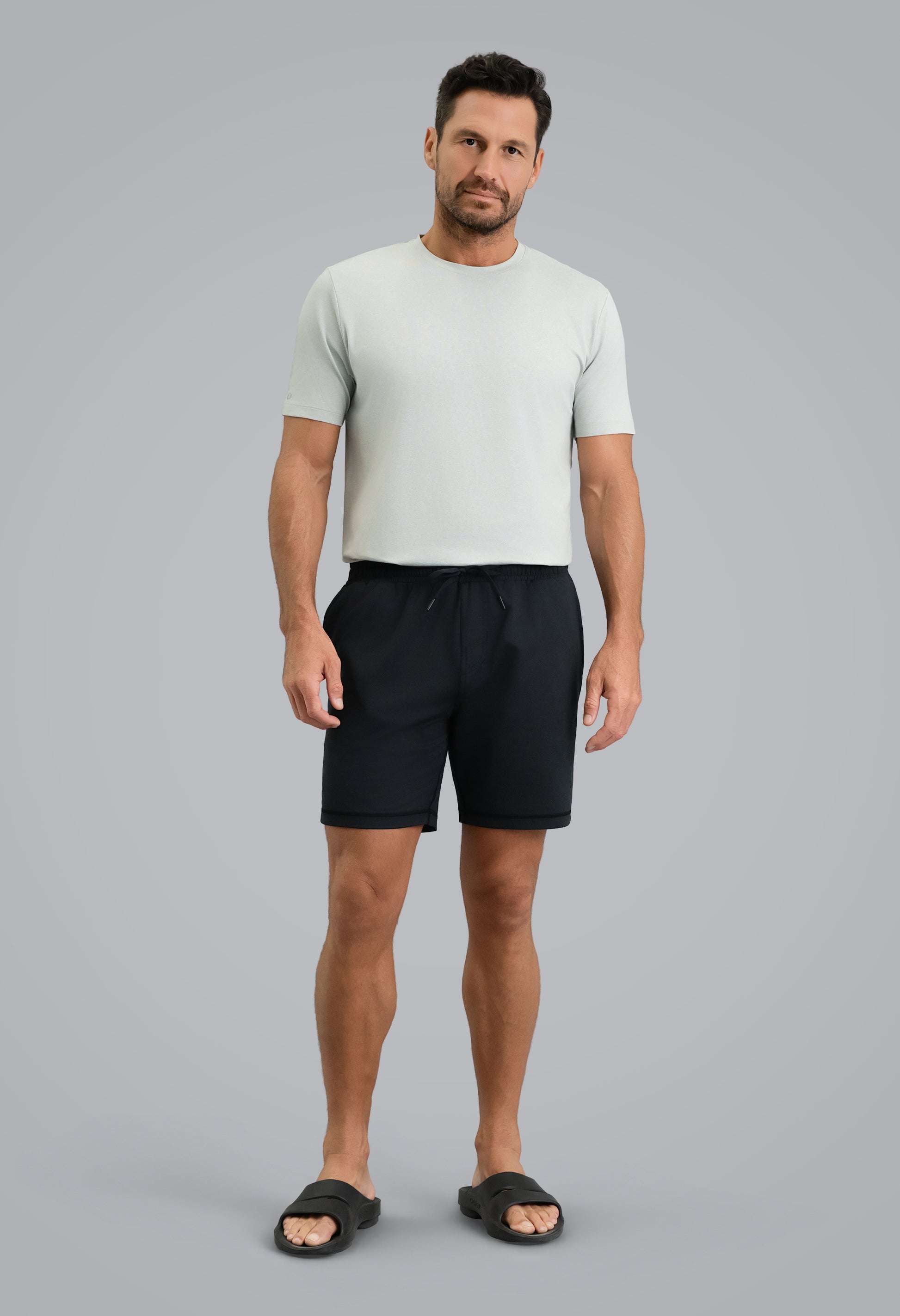 IBKÜL - Men's IBKomfortable Drawstring Short - Color: Black Heather