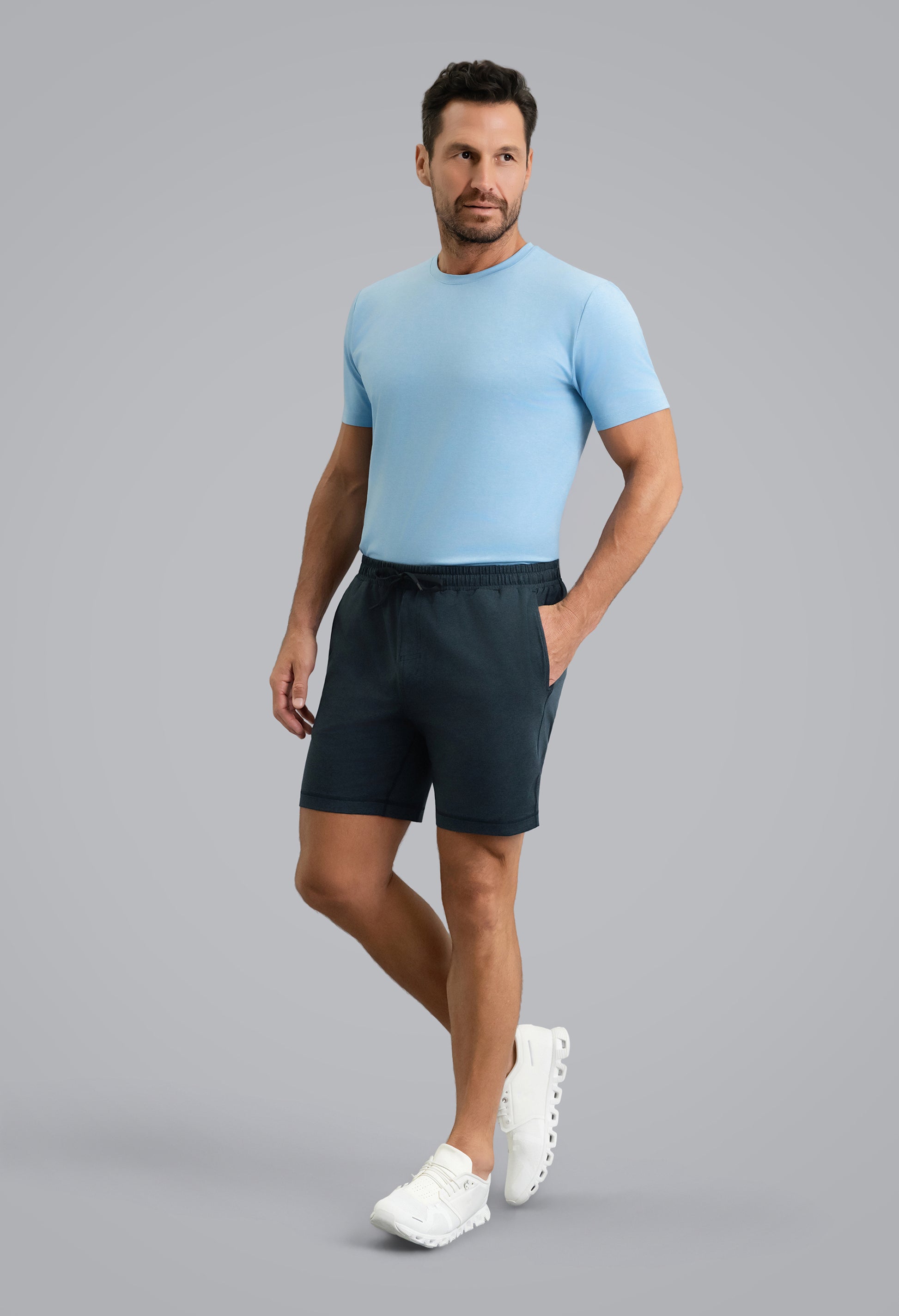 IBKÜL - Men's IBKomfortable Drawstring Short - Color: Navy Heather