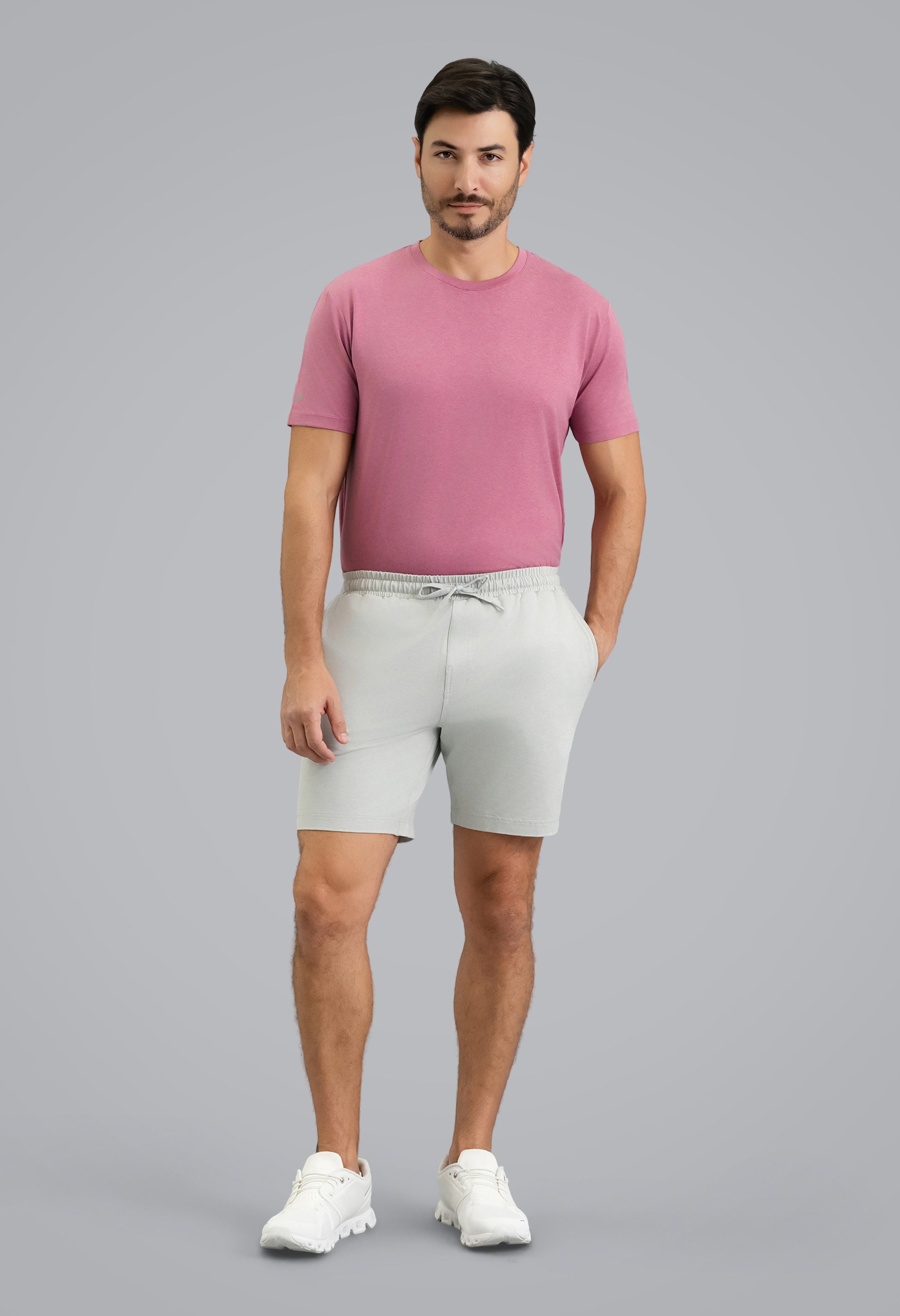 IBKÜL - Men's IBKomfortable Drawstring Short - Color: Silver Heather